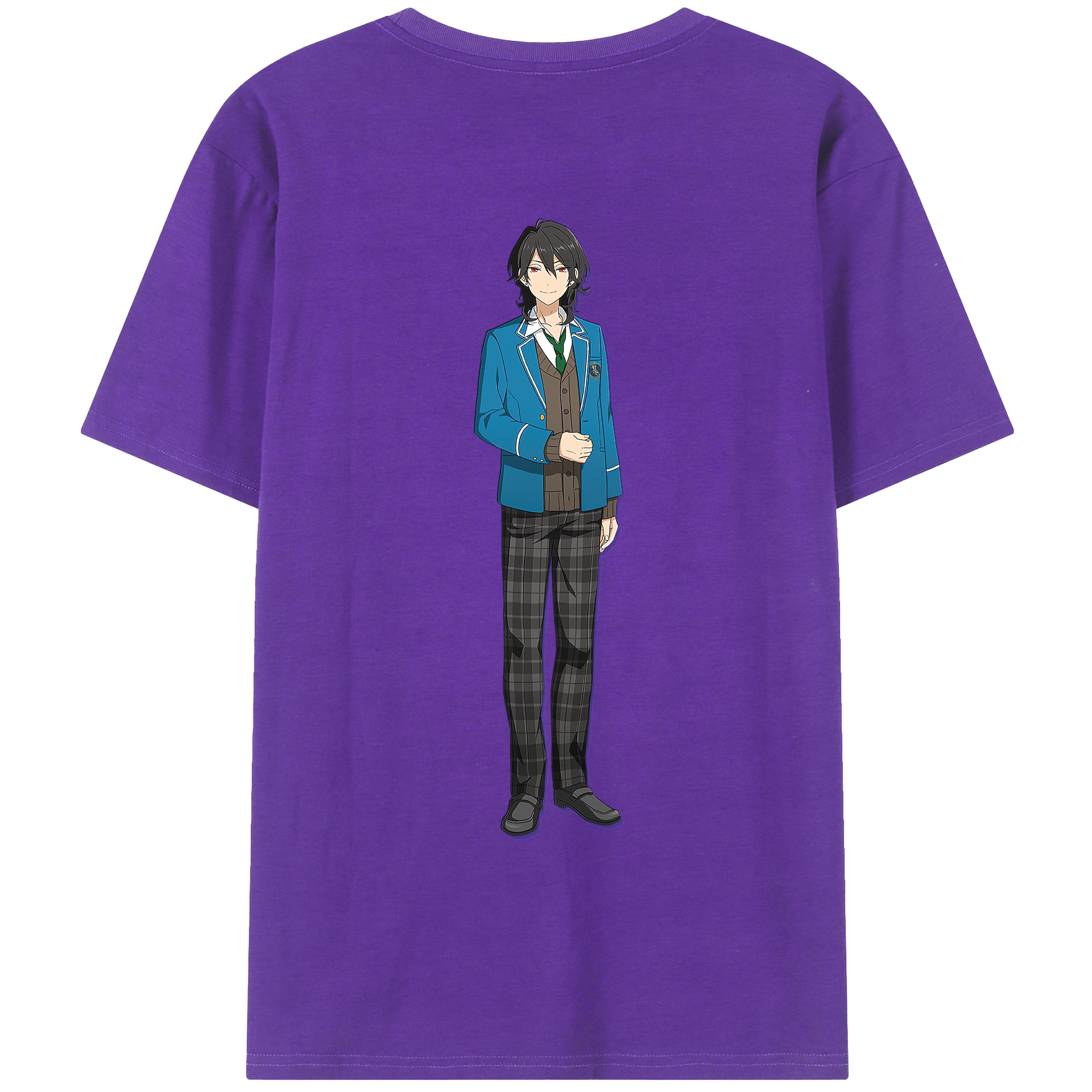 （画像用） あんさんぶるスターズ! Ensemble Stars 綿100％ メンズ半袖Tシャツ（バックプリント） 通気性