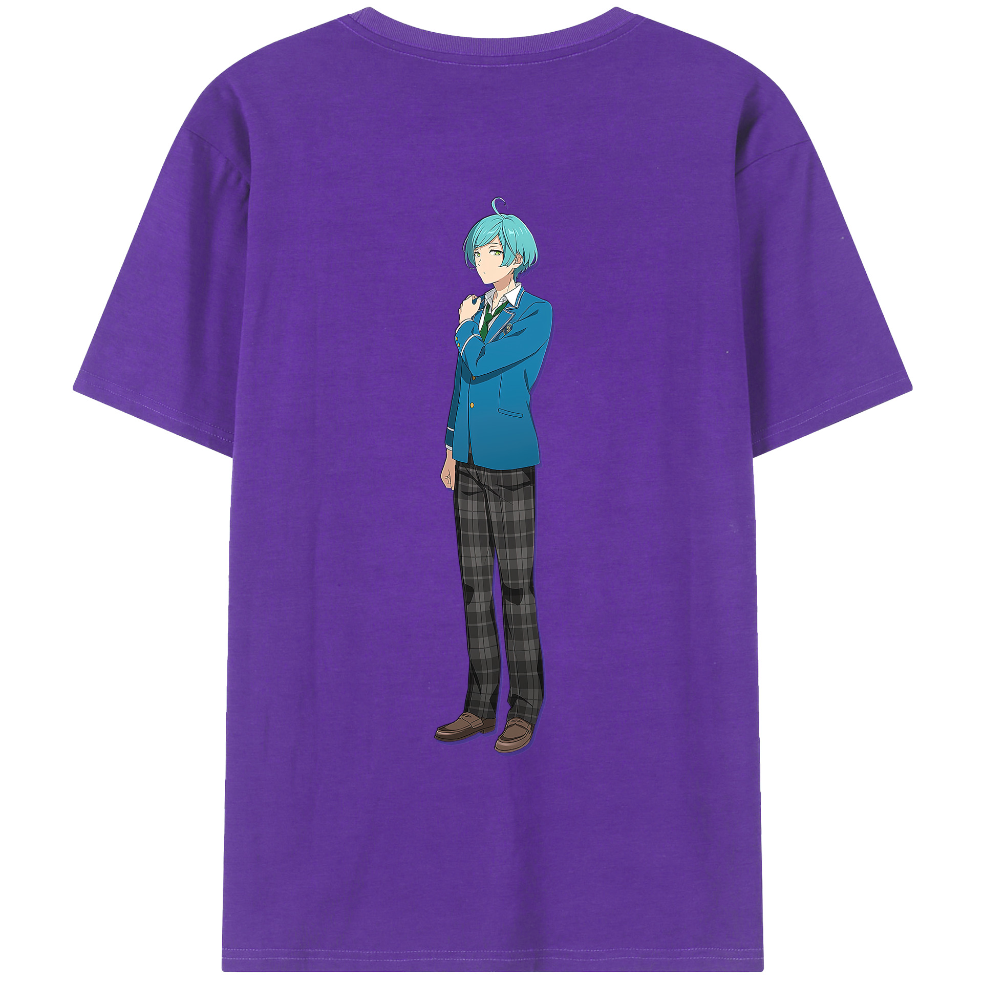（画像用） あんさんぶるスターズ! Ensemble Stars 綿100％ メンズ半袖Tシャツ（バックプリント） 通気性