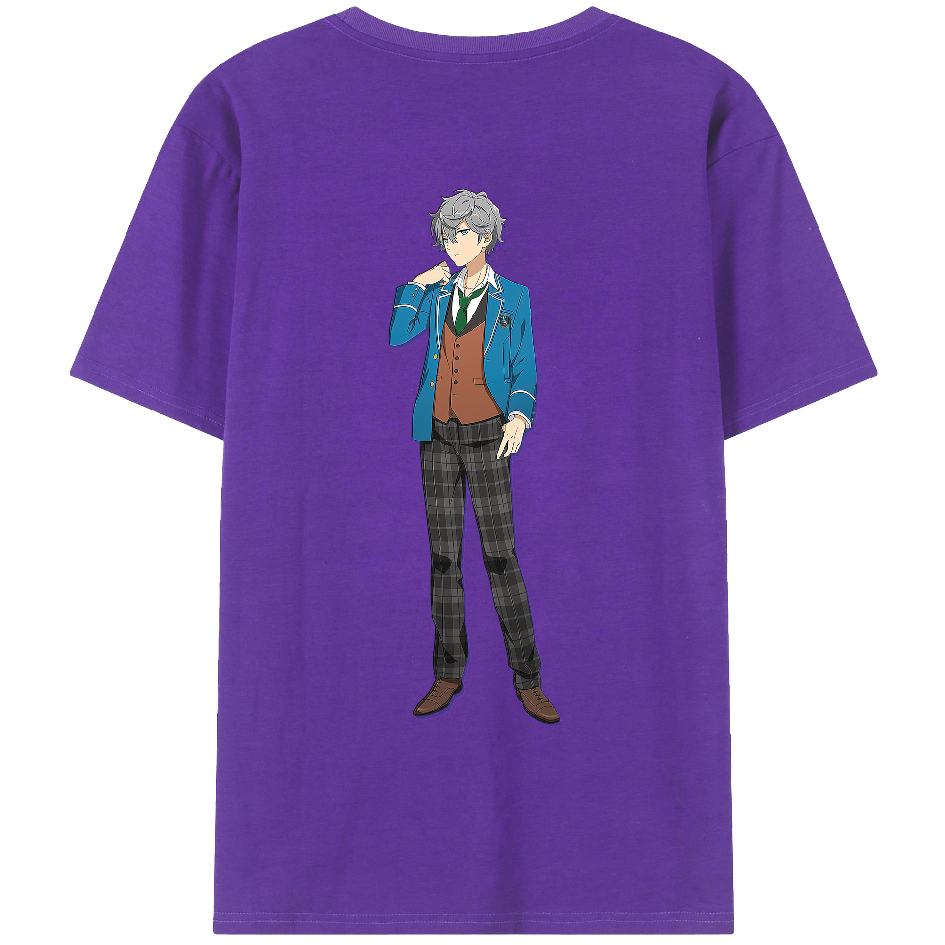 （画像用） あんさんぶるスターズ! Ensemble Stars 綿100％ メンズ半袖Tシャツ（バックプリント） 通気性