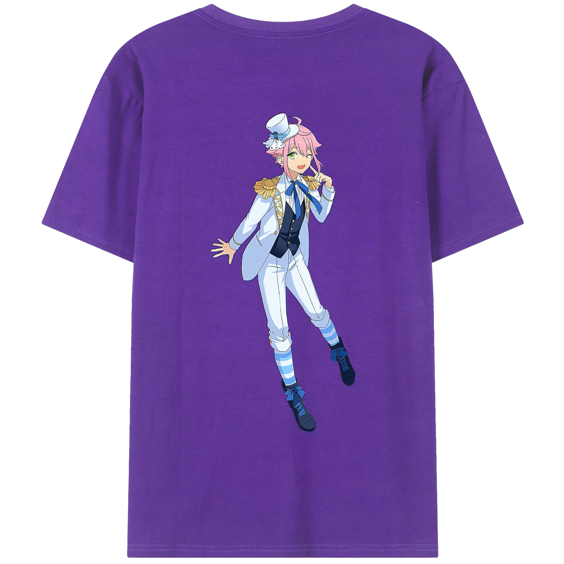 （画像用） あんさんぶるスターズ! Ensemble Stars 綿100％ メンズ半袖Tシャツ（バックプリント） 通気性