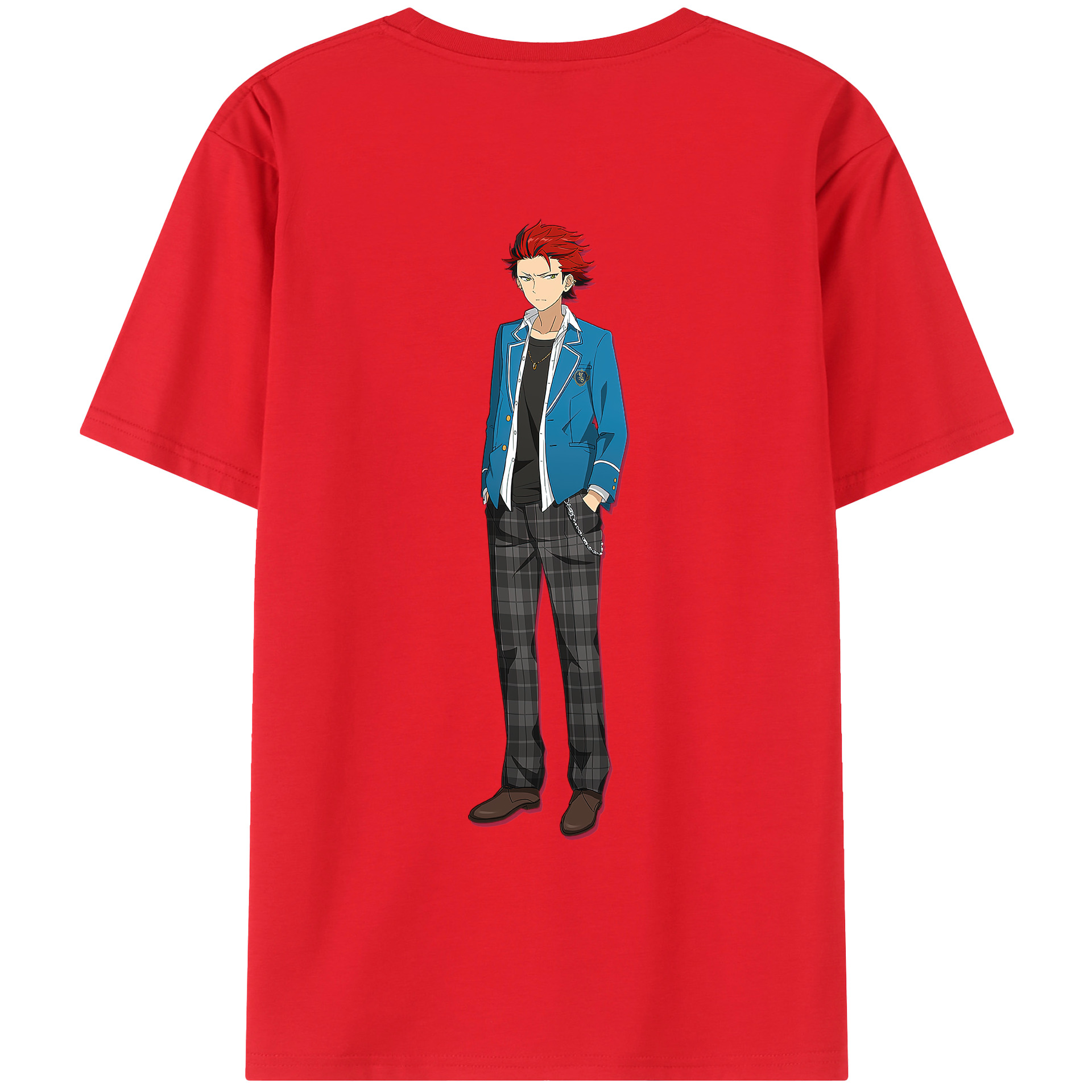 （画像用） あんさんぶるスターズ! Ensemble Stars 綿100％ メンズ半袖Tシャツ（バックプリント） 通気性