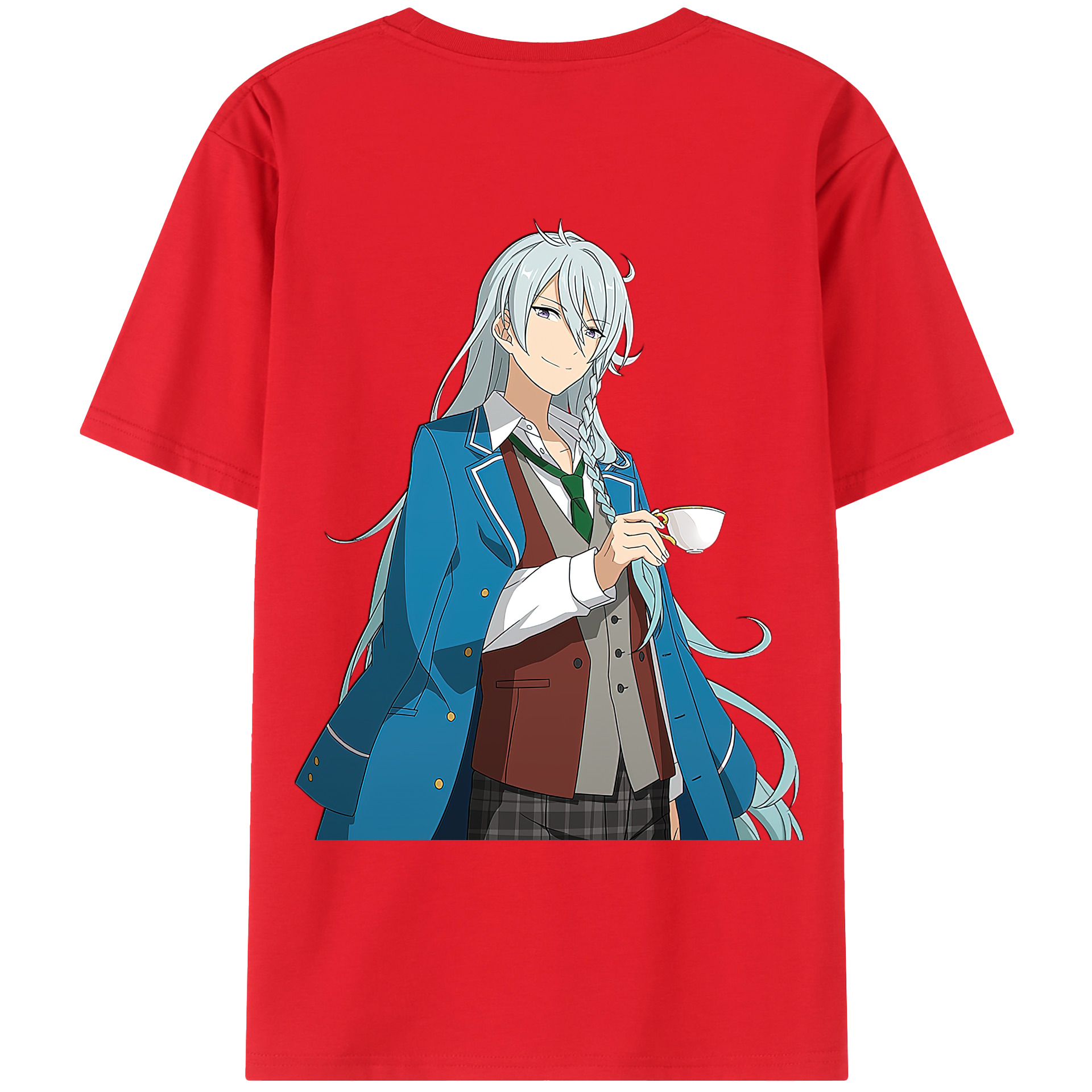（画像用） あんさんぶるスターズ! Ensemble Stars 綿100％ メンズ半袖Tシャツ（バックプリント） 通気性