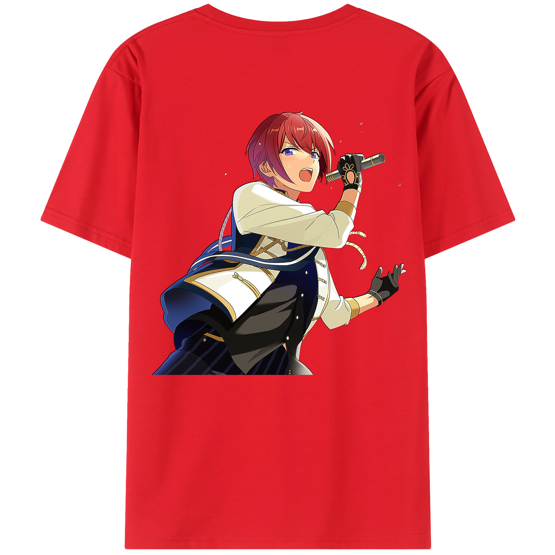 （画像用） あんさんぶるスターズ! Ensemble Stars 綿100％ メンズ半袖Tシャツ（バックプリント） 通気性