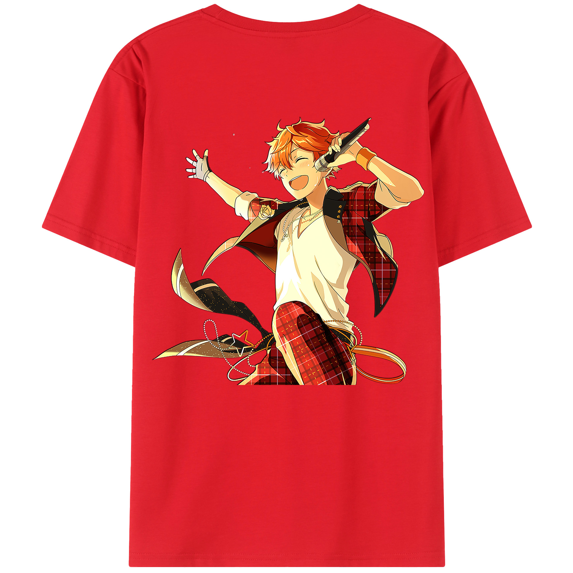 （画像用） あんさんぶるスターズ! Ensemble Stars 綿100％ メンズ半袖Tシャツ（バックプリント） 通気性