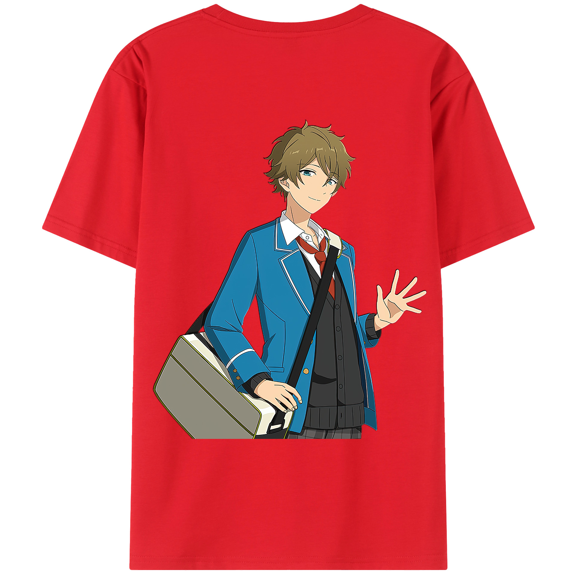 （画像用） あんさんぶるスターズ! Ensemble Stars 綿100％ メンズ半袖Tシャツ（バックプリント） 通気性