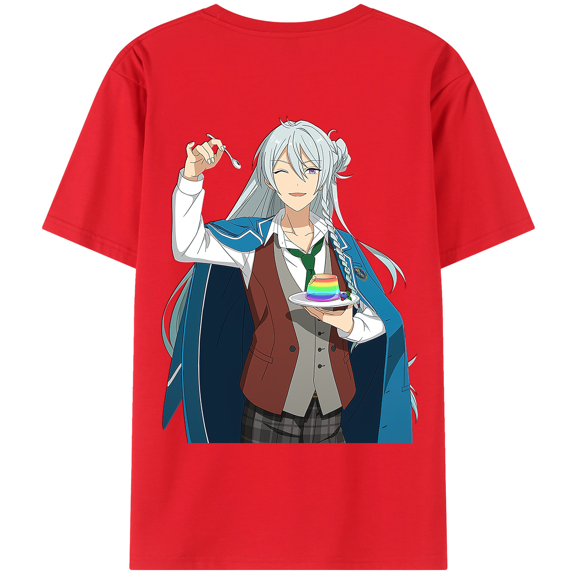 （画像用） あんさんぶるスターズ! Ensemble Stars 綿100％ メンズ半袖Tシャツ（バックプリント） 通気性