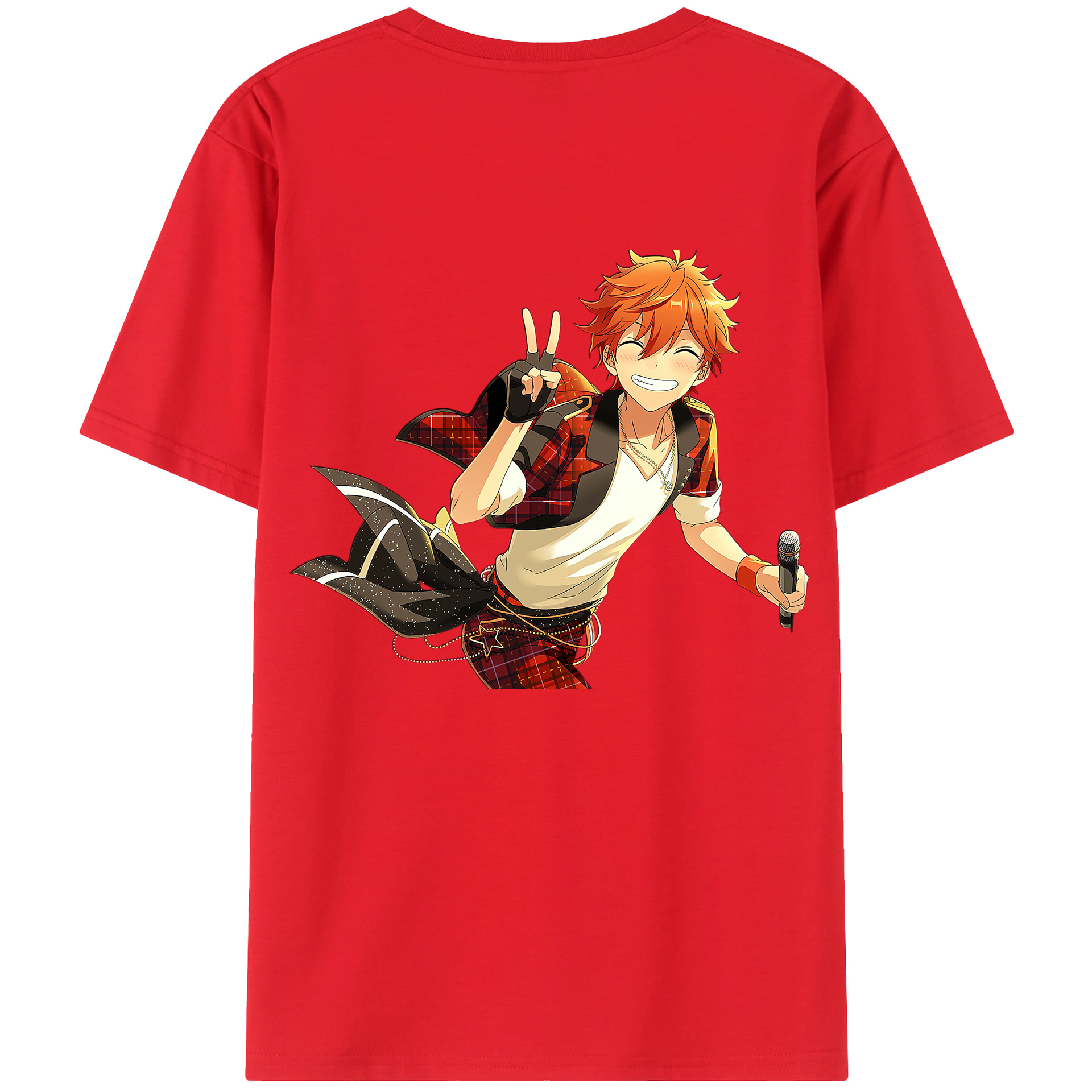 （画像用） あんさんぶるスターズ! Ensemble Stars 綿100％ メンズ半袖Tシャツ（バックプリント） 通気性