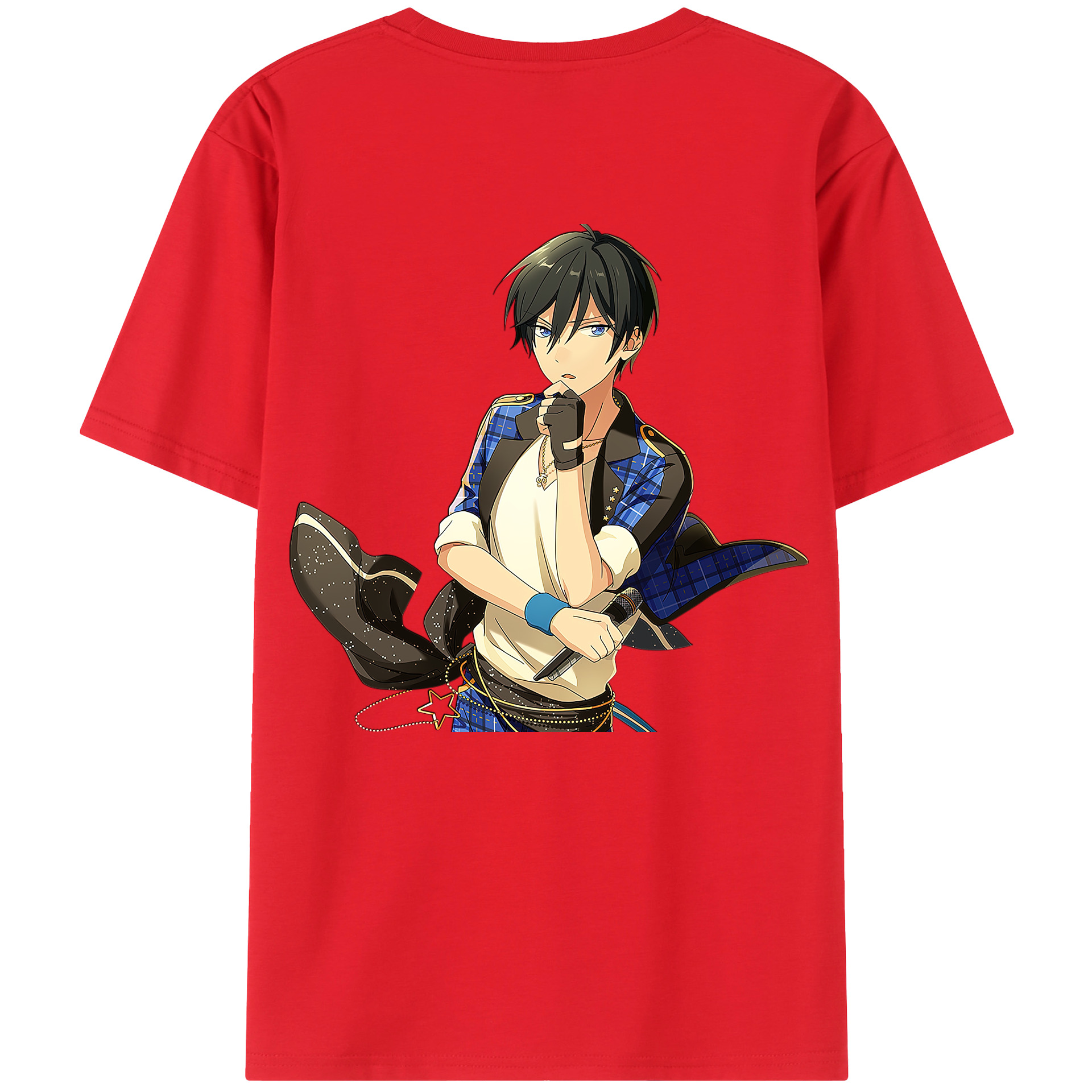 （画像用） あんさんぶるスターズ! Ensemble Stars 綿100％ メンズ半袖Tシャツ（バックプリント） 通気性