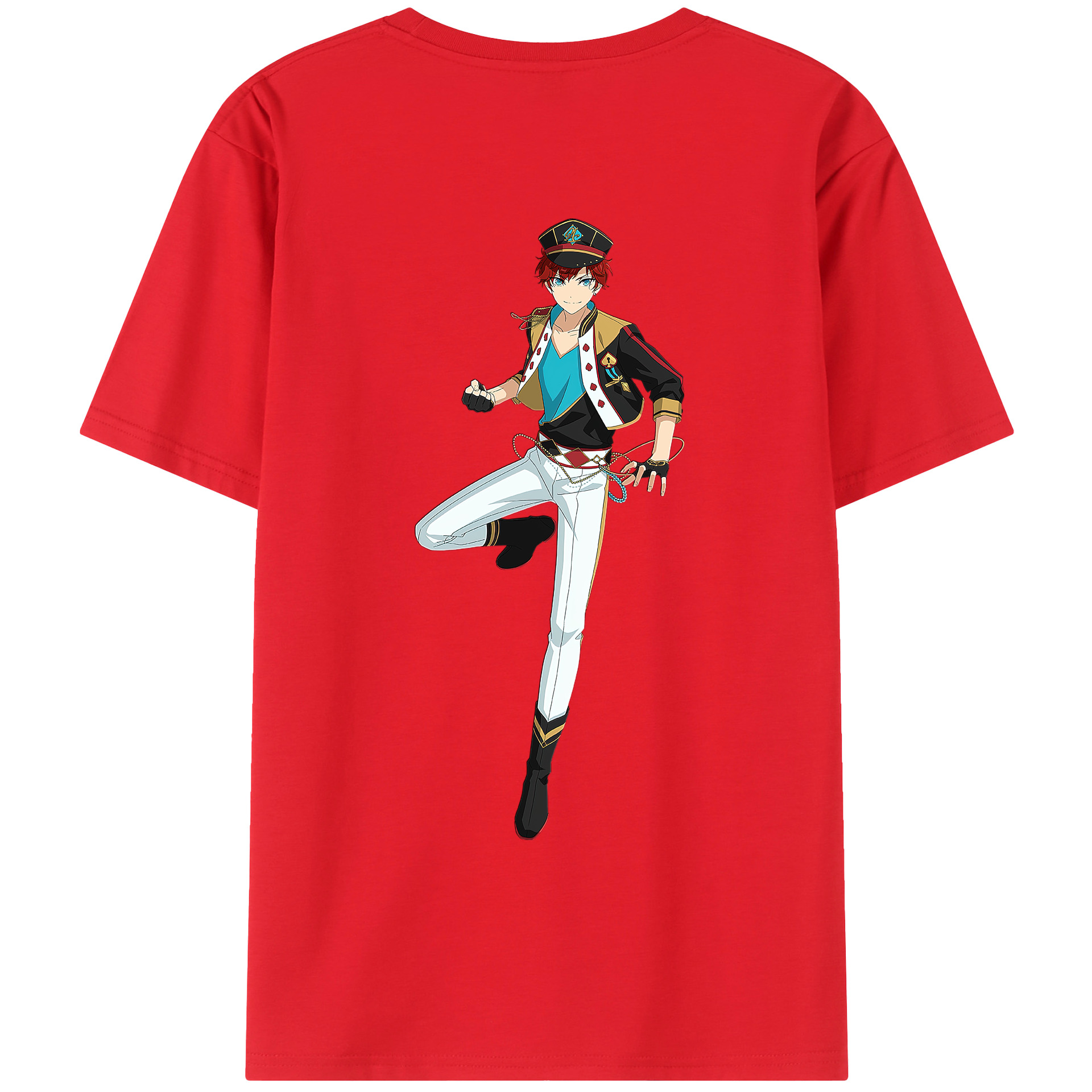 （画像用） あんさんぶるスターズ! Ensemble Stars 綿100％ メンズ半袖Tシャツ（バックプリント） 通気性