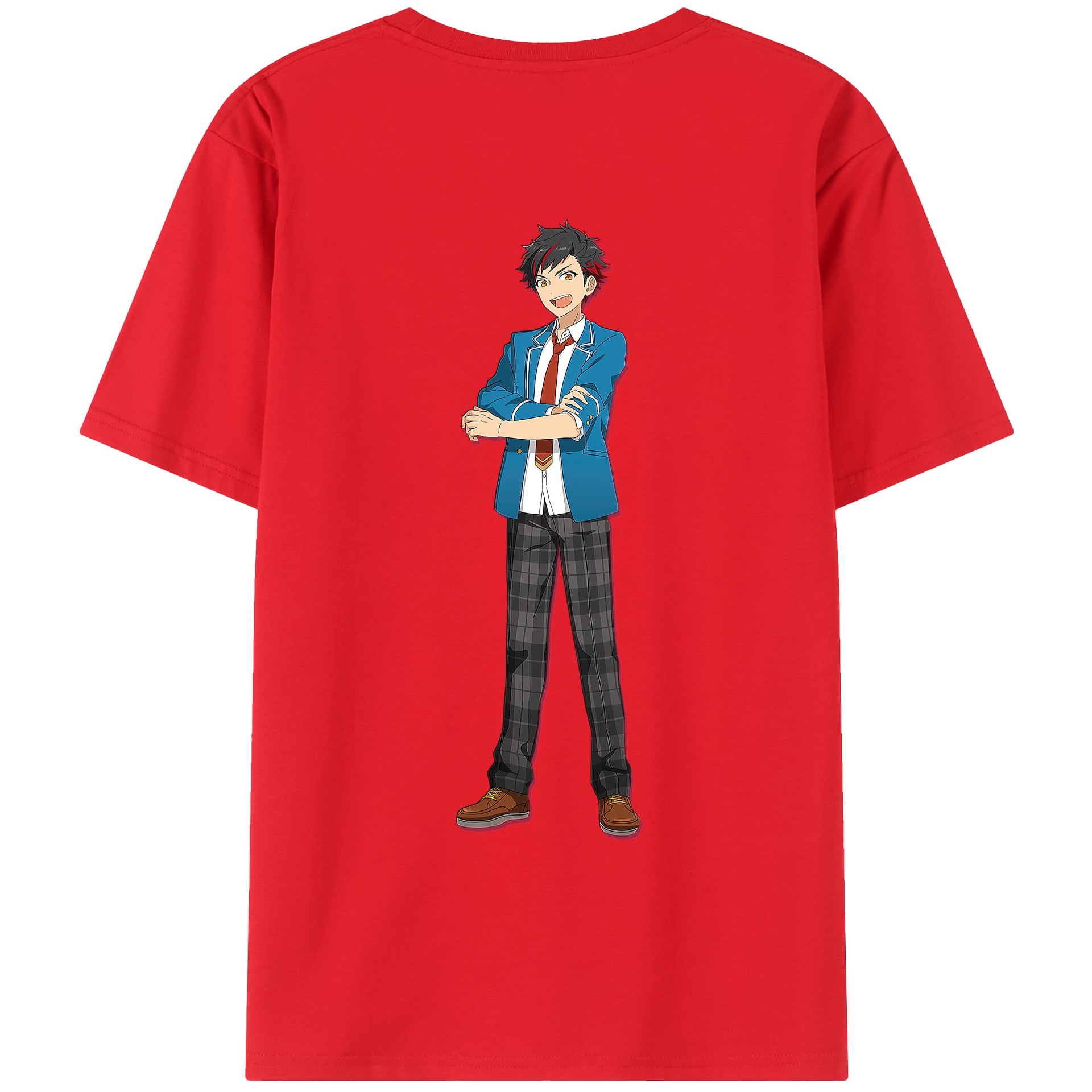 （画像用） あんさんぶるスターズ! Ensemble Stars 綿100％ メンズ半袖Tシャツ（バックプリント） 通気性