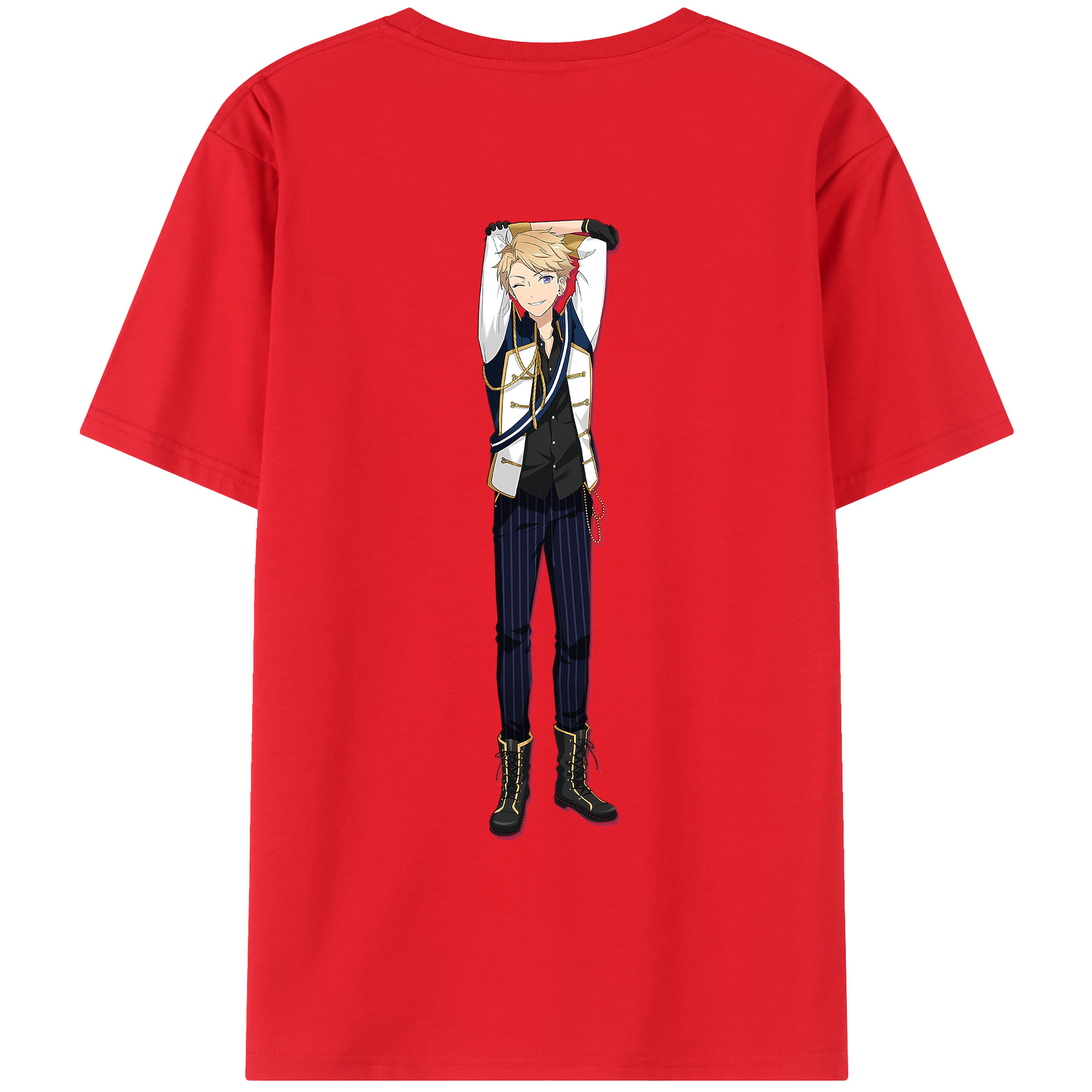 （画像用） あんさんぶるスターズ! Ensemble Stars 綿100％ メンズ半袖Tシャツ（バックプリント） 通気性