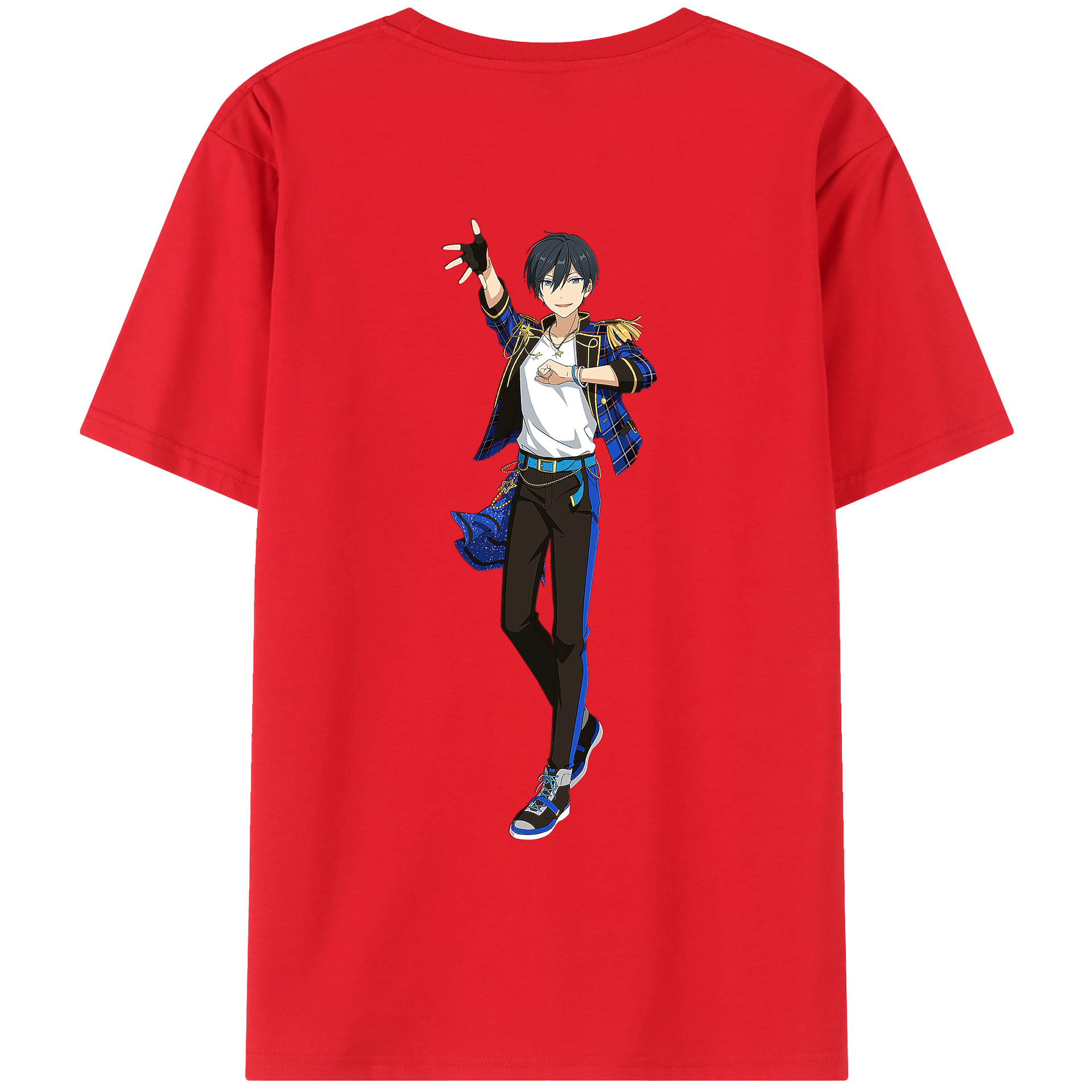 （画像用） あんさんぶるスターズ! Ensemble Stars 綿100％ メンズ半袖Tシャツ（バックプリント） 通気性