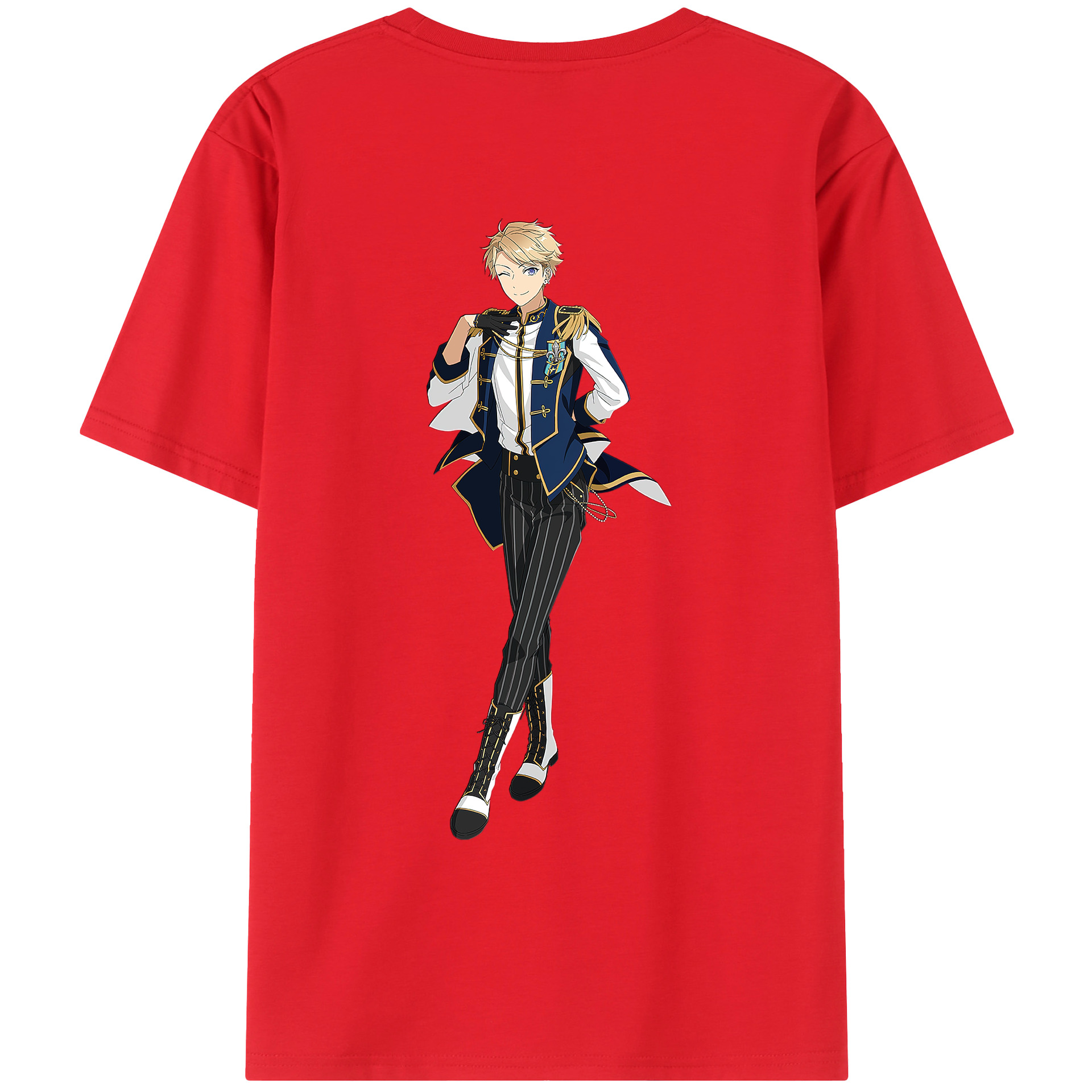 （画像用） あんさんぶるスターズ! Ensemble Stars 綿100％ メンズ半袖Tシャツ（バックプリント） 通気性