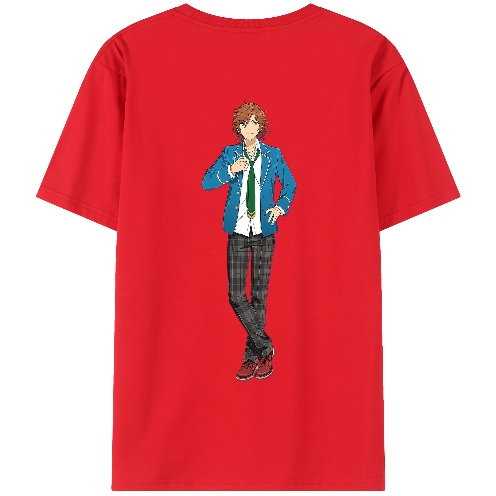 （画像用） あんさんぶるスターズ! Ensemble Stars 綿100％ メンズ半袖Tシャツ（バックプリント） 通気性