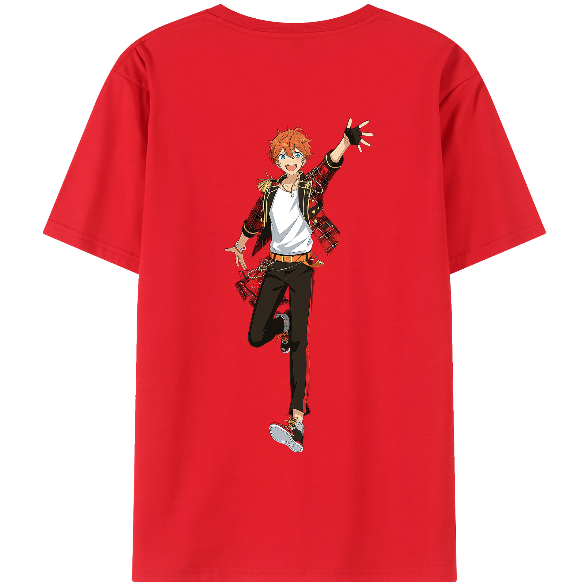 （画像用） あんさんぶるスターズ! Ensemble Stars 綿100％ メンズ半袖Tシャツ（バックプリント） 通気性