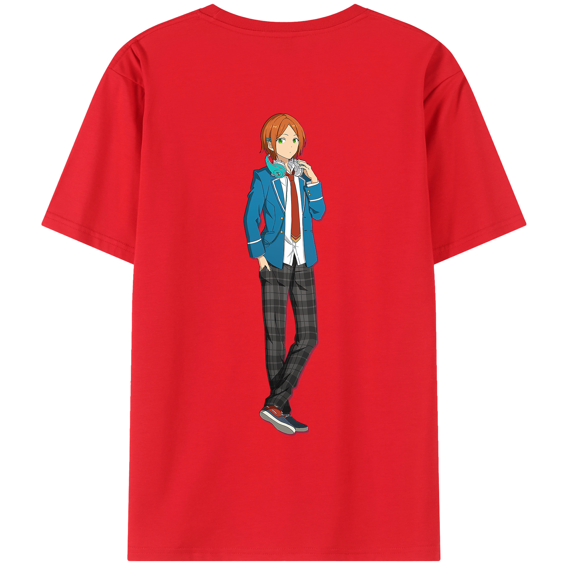 （画像用） あんさんぶるスターズ! Ensemble Stars 綿100％ メンズ半袖Tシャツ（バックプリント） 通気性