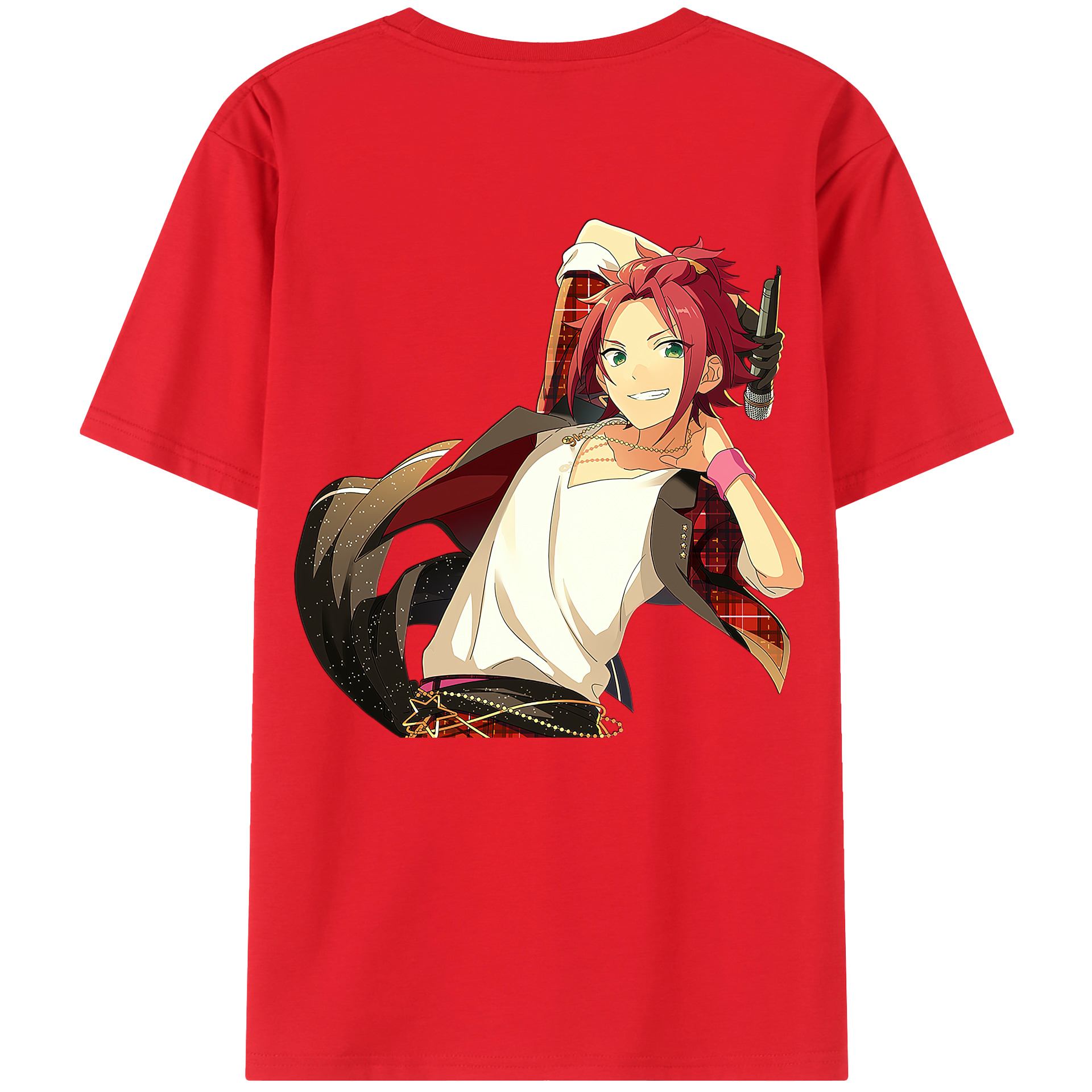 （画像用） あんさんぶるスターズ! Ensemble Stars 綿100％ メンズ半袖Tシャツ（バックプリント） 通気性