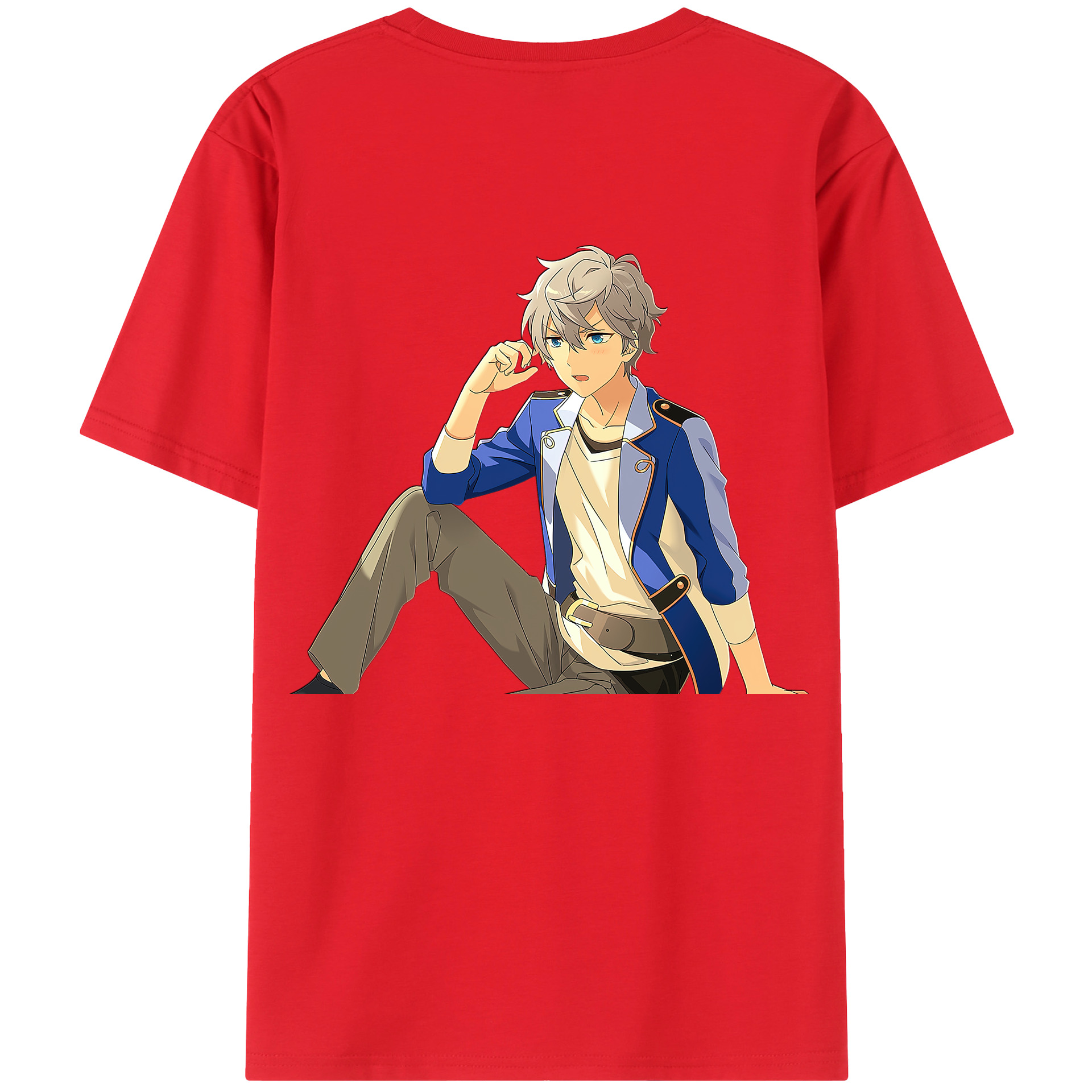 （画像用） あんさんぶるスターズ! Ensemble Stars 綿100％ メンズ半袖Tシャツ（バックプリント） 通気性