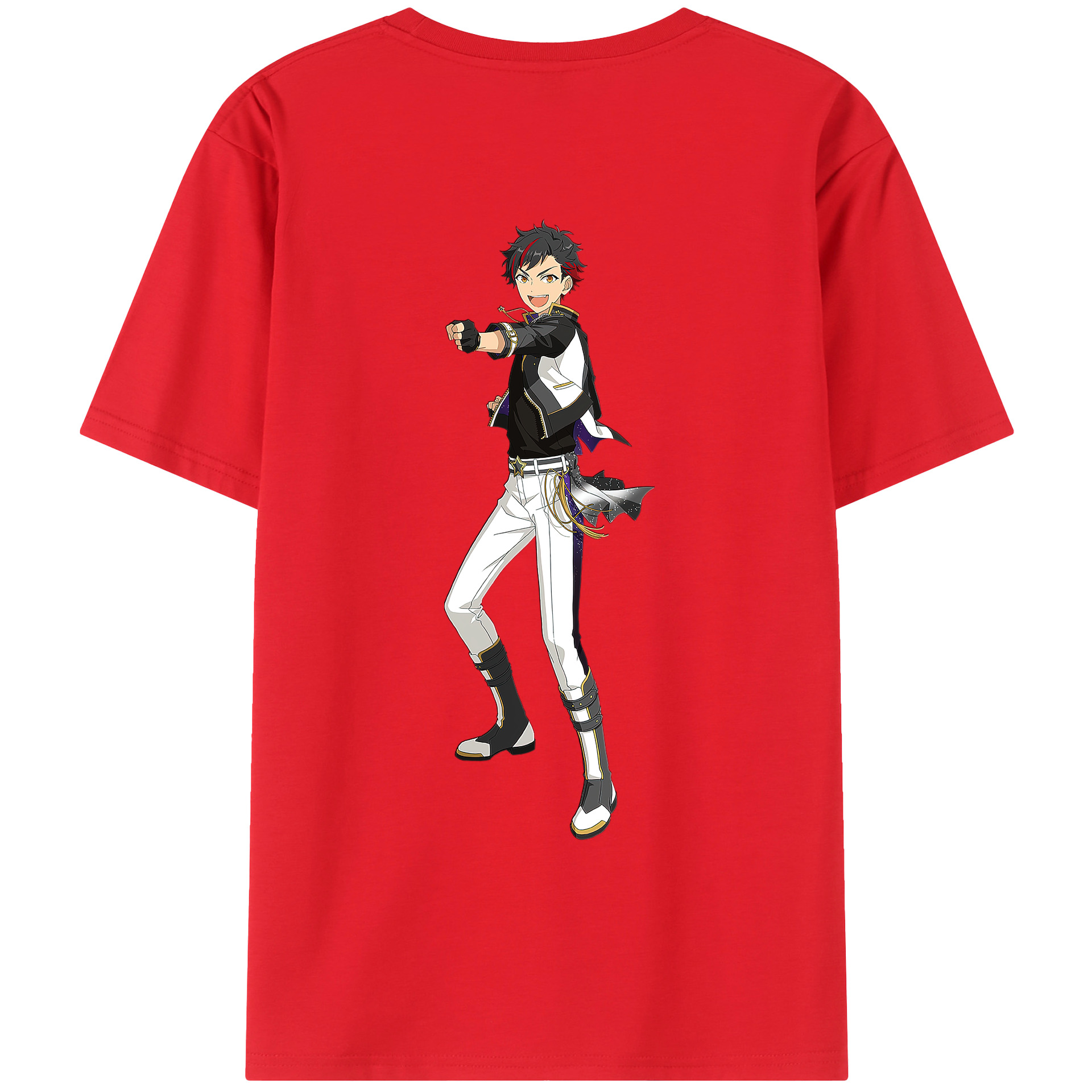 （画像用） あんさんぶるスターズ! Ensemble Stars 綿100％ メンズ半袖Tシャツ（バックプリント） 通気性