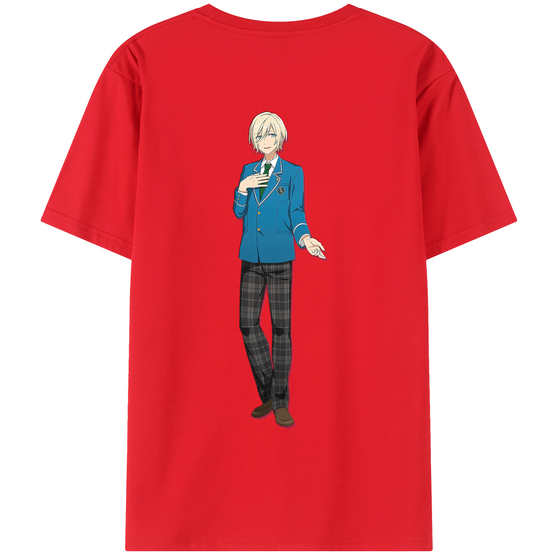（画像用） あんさんぶるスターズ! Ensemble Stars 綿100％ メンズ半袖Tシャツ（バックプリント） 通気性