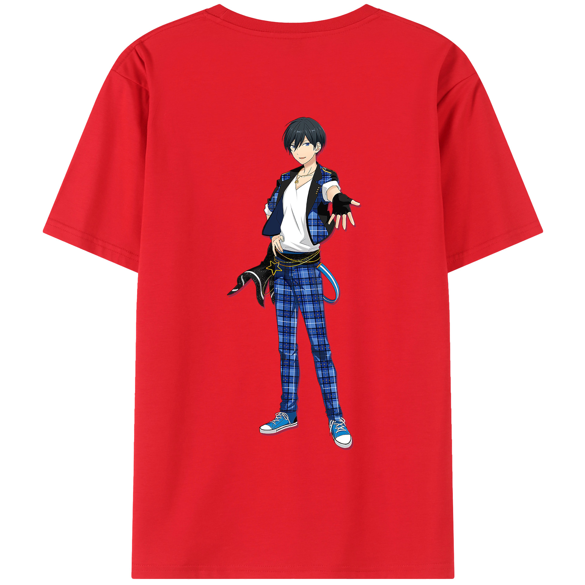 （画像用） あんさんぶるスターズ! Ensemble Stars 綿100％ メンズ半袖Tシャツ（バックプリント） 通気性