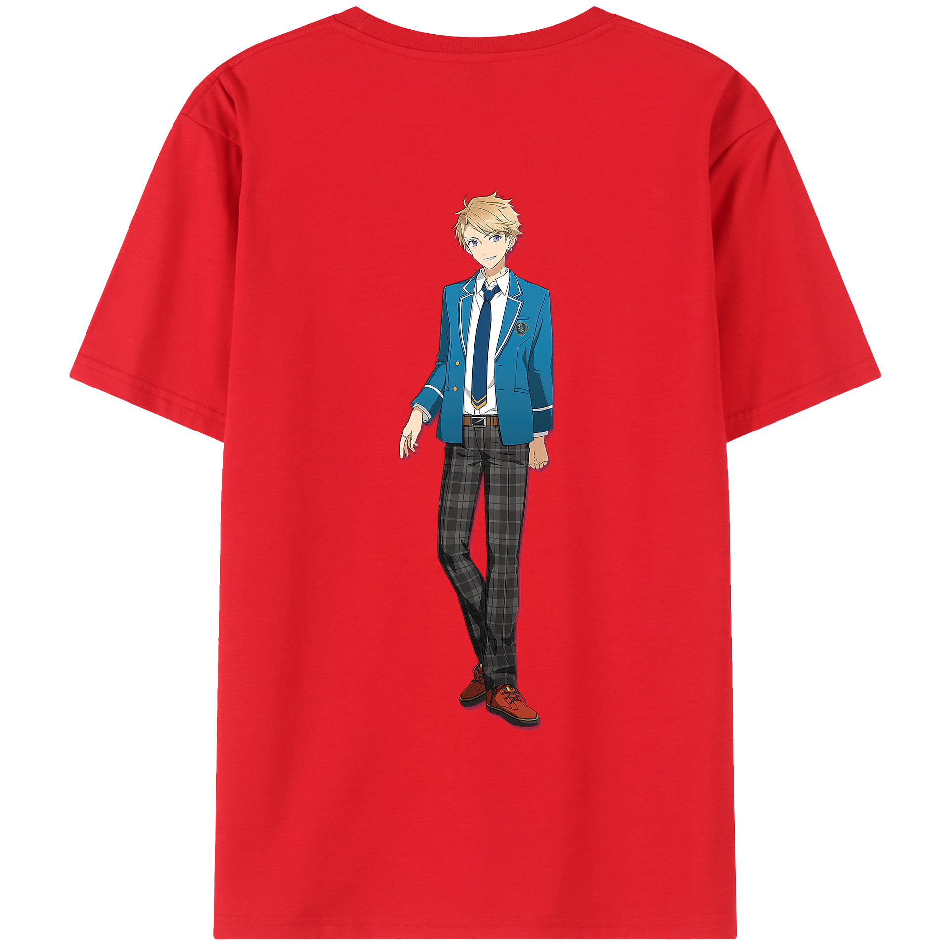 （画像用） あんさんぶるスターズ! Ensemble Stars 綿100％ メンズ半袖Tシャツ（バックプリント） 通気性