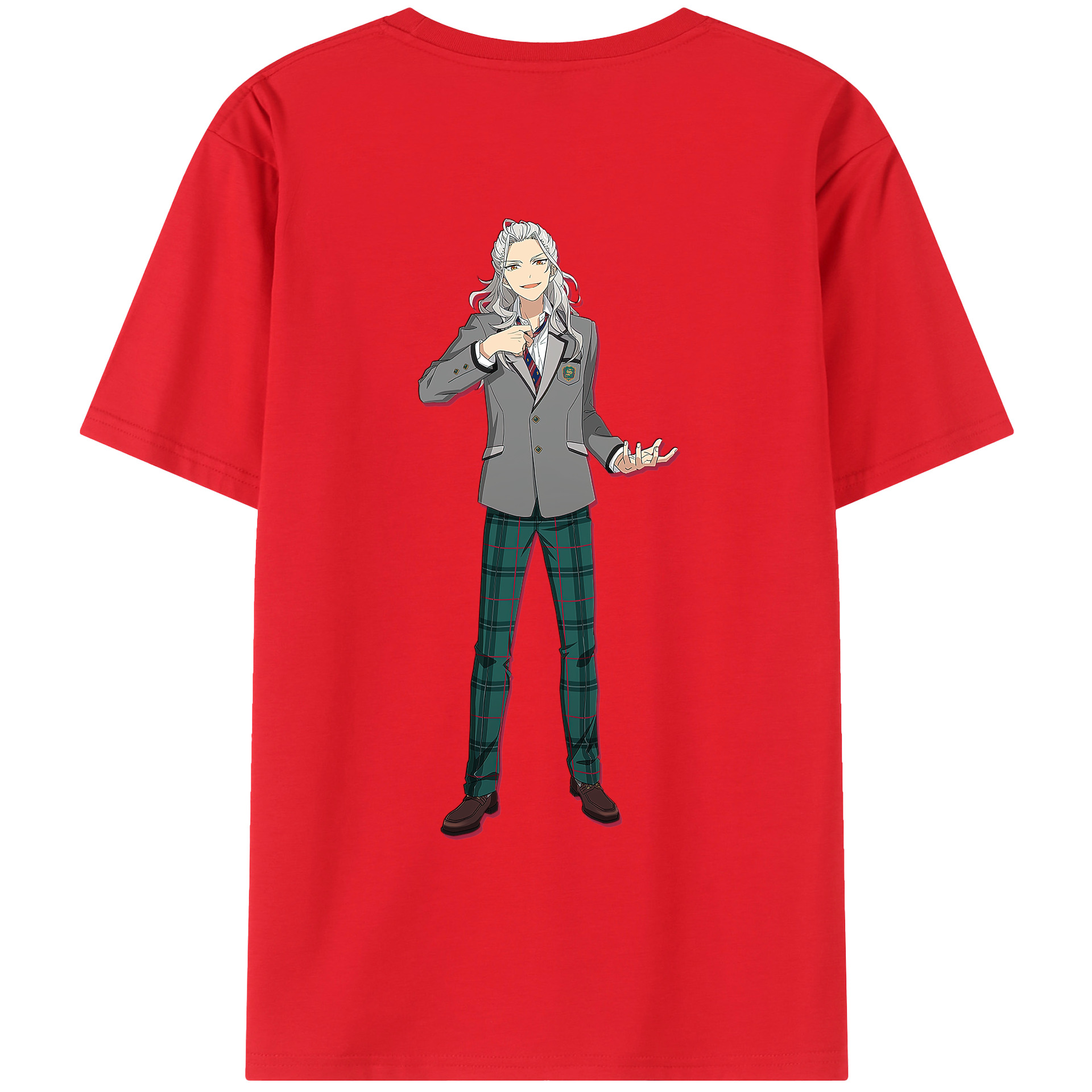 （画像用） あんさんぶるスターズ! Ensemble Stars 綿100％ メンズ半袖Tシャツ（バックプリント） 通気性