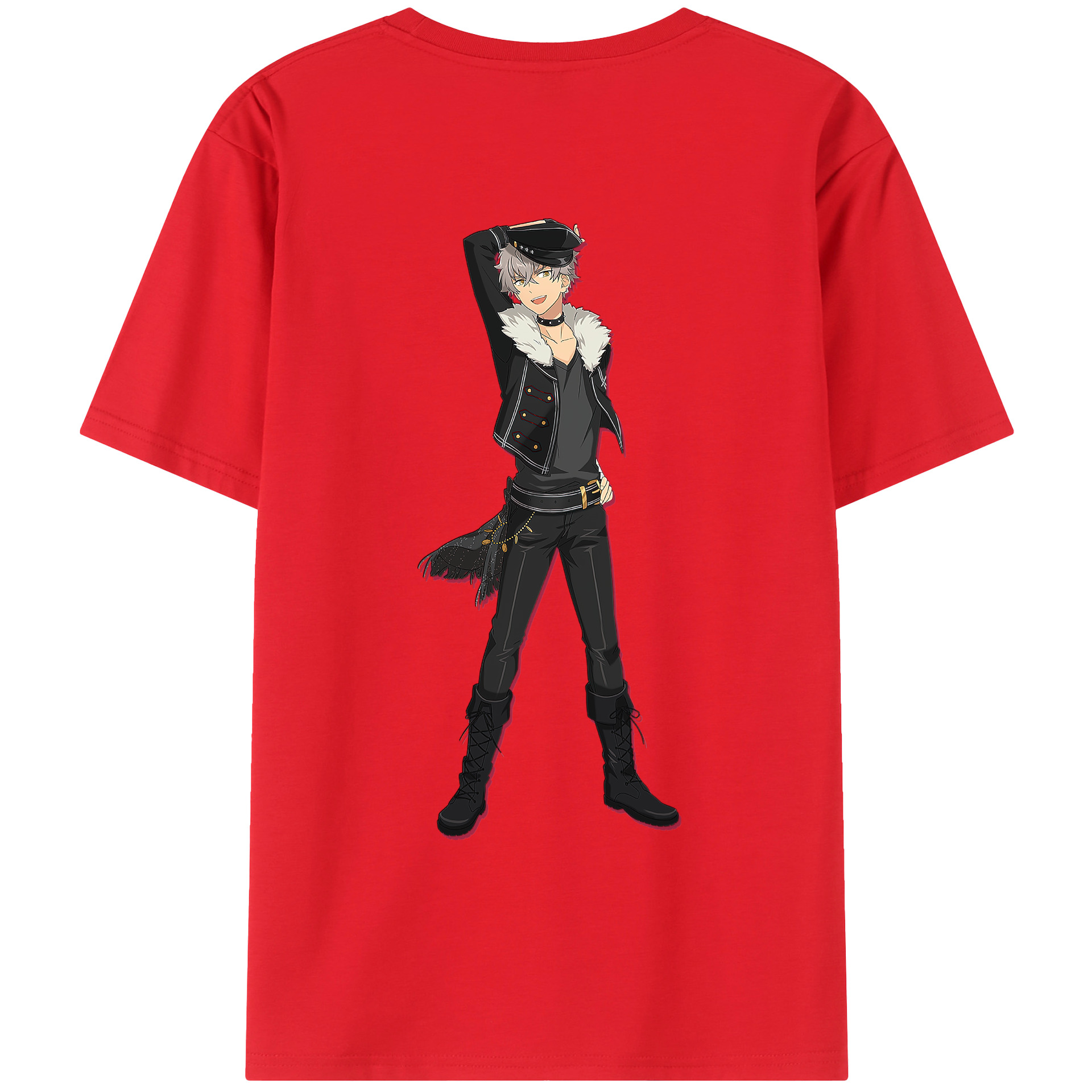（画像用） あんさんぶるスターズ! Ensemble Stars 綿100％ メンズ半袖Tシャツ（バックプリント） 通気性