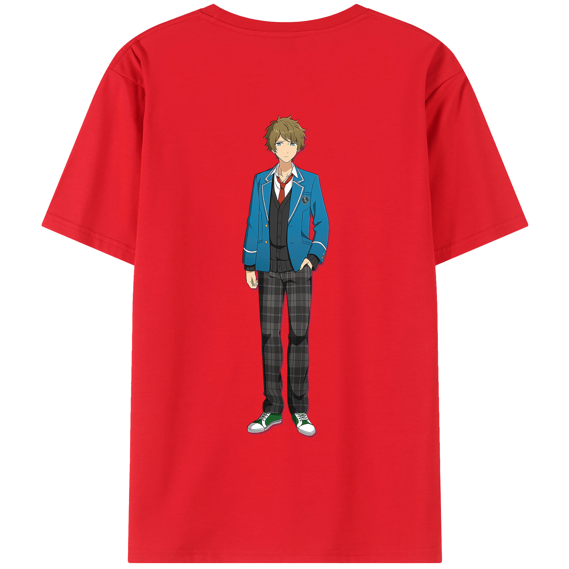 （画像用） あんさんぶるスターズ! Ensemble Stars 綿100％ メンズ半袖Tシャツ（バックプリント） 通気性