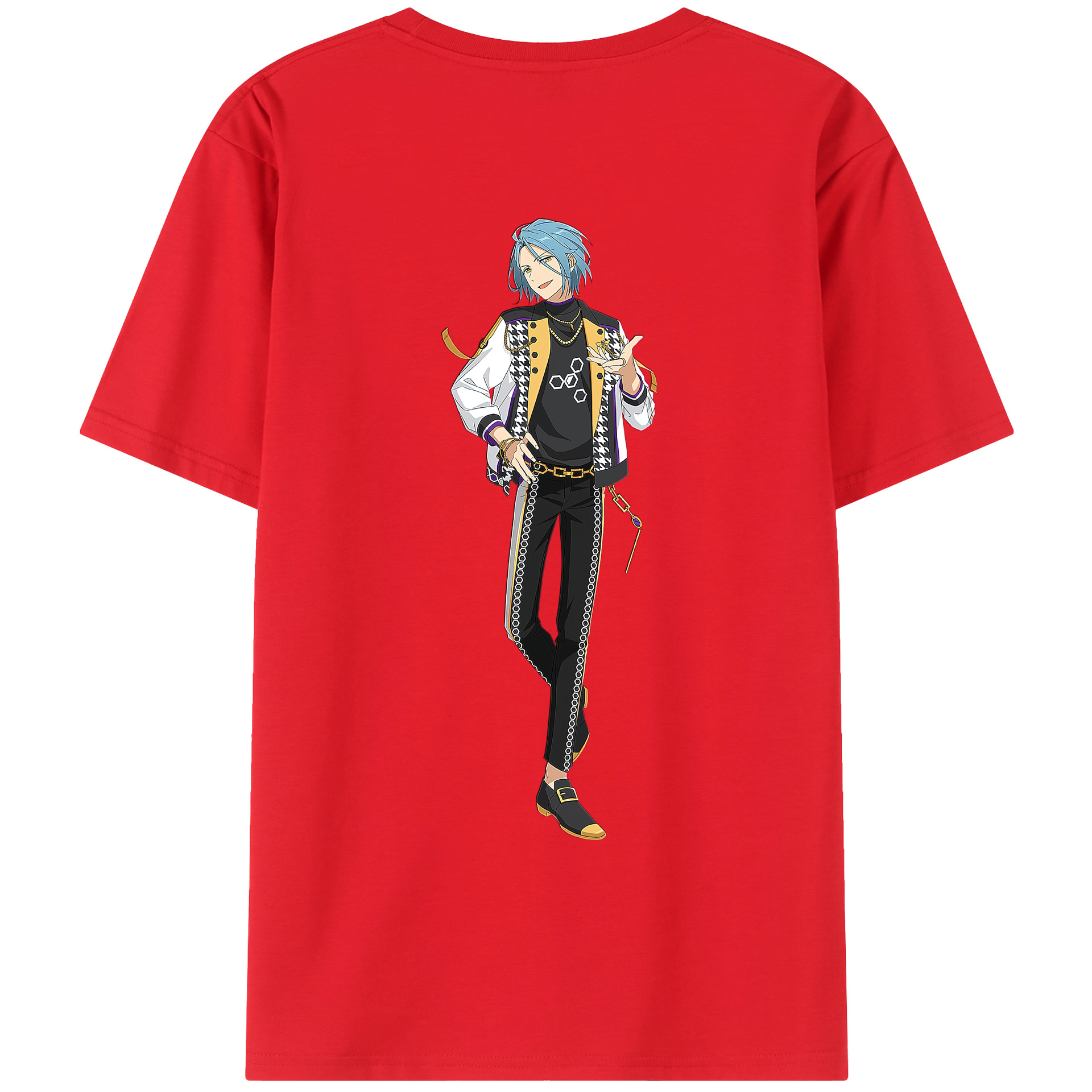（画像用） あんさんぶるスターズ! Ensemble Stars 綿100％ メンズ半袖Tシャツ（バックプリント） 通気性