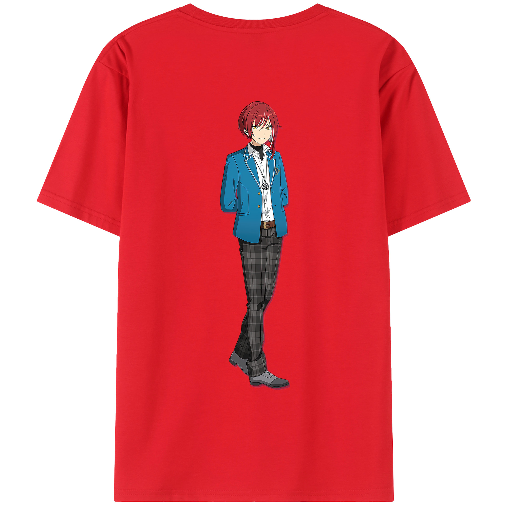 （画像用） あんさんぶるスターズ! Ensemble Stars 綿100％ メンズ半袖Tシャツ（バックプリント） 通気性