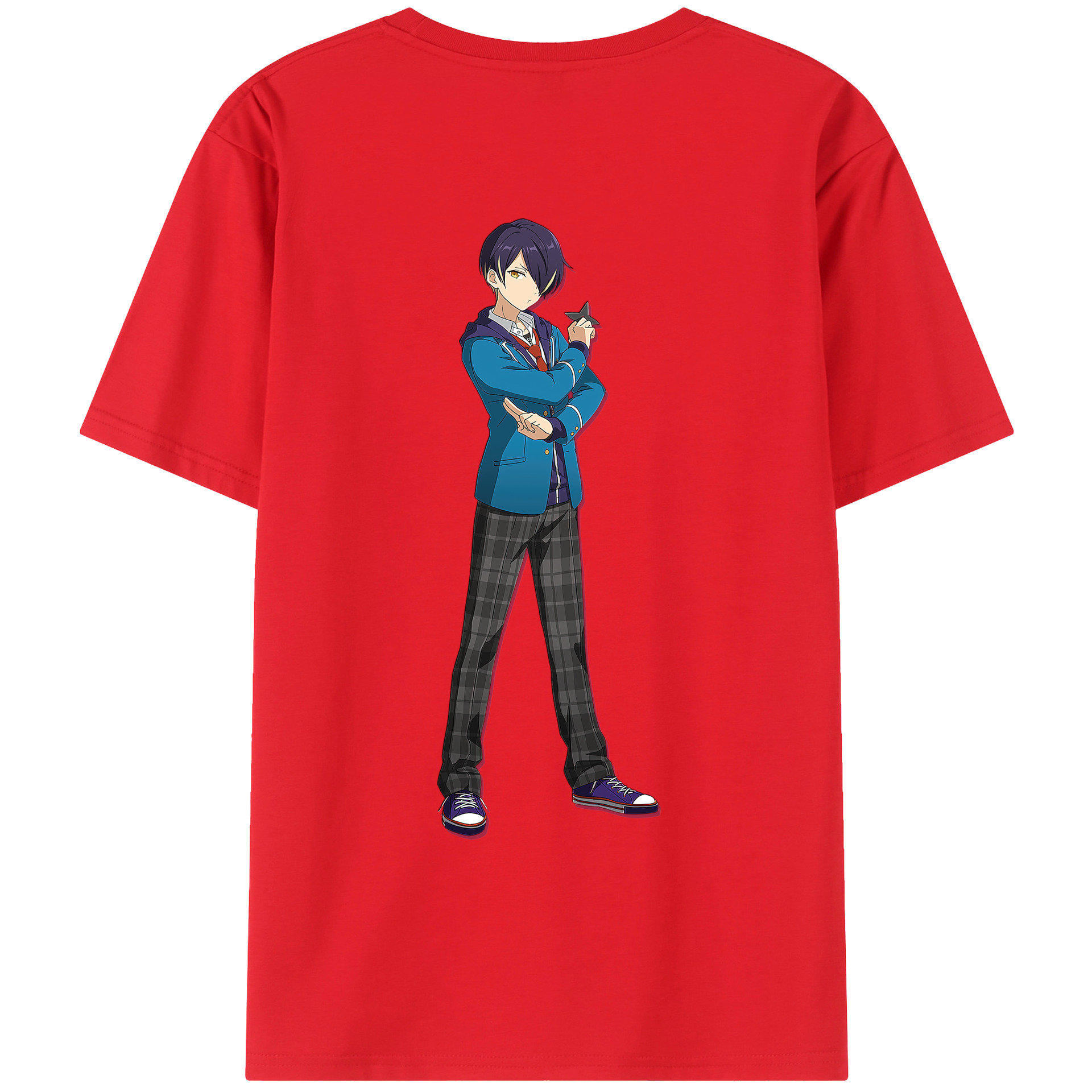 （画像用） あんさんぶるスターズ! Ensemble Stars 綿100％ メンズ半袖Tシャツ（バックプリント） 通気性