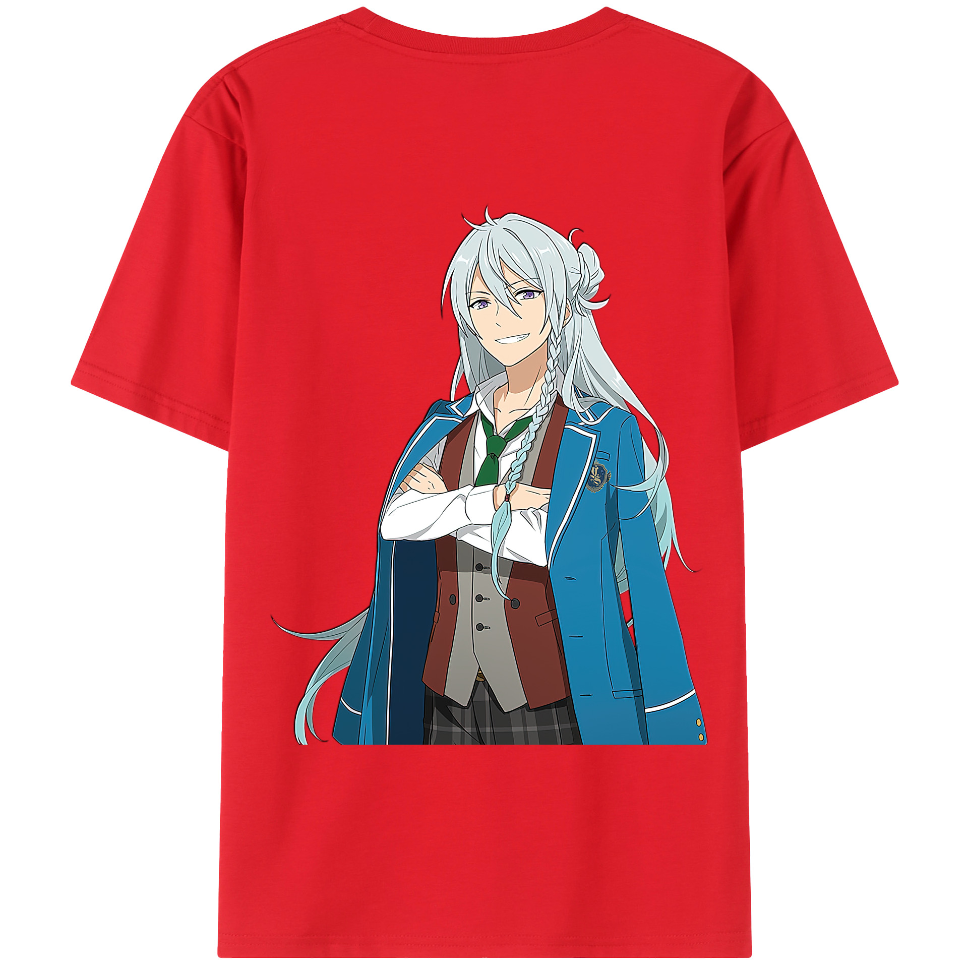 （画像用） あんさんぶるスターズ! Ensemble Stars 綿100％ メンズ半袖Tシャツ（バックプリント） 通気性