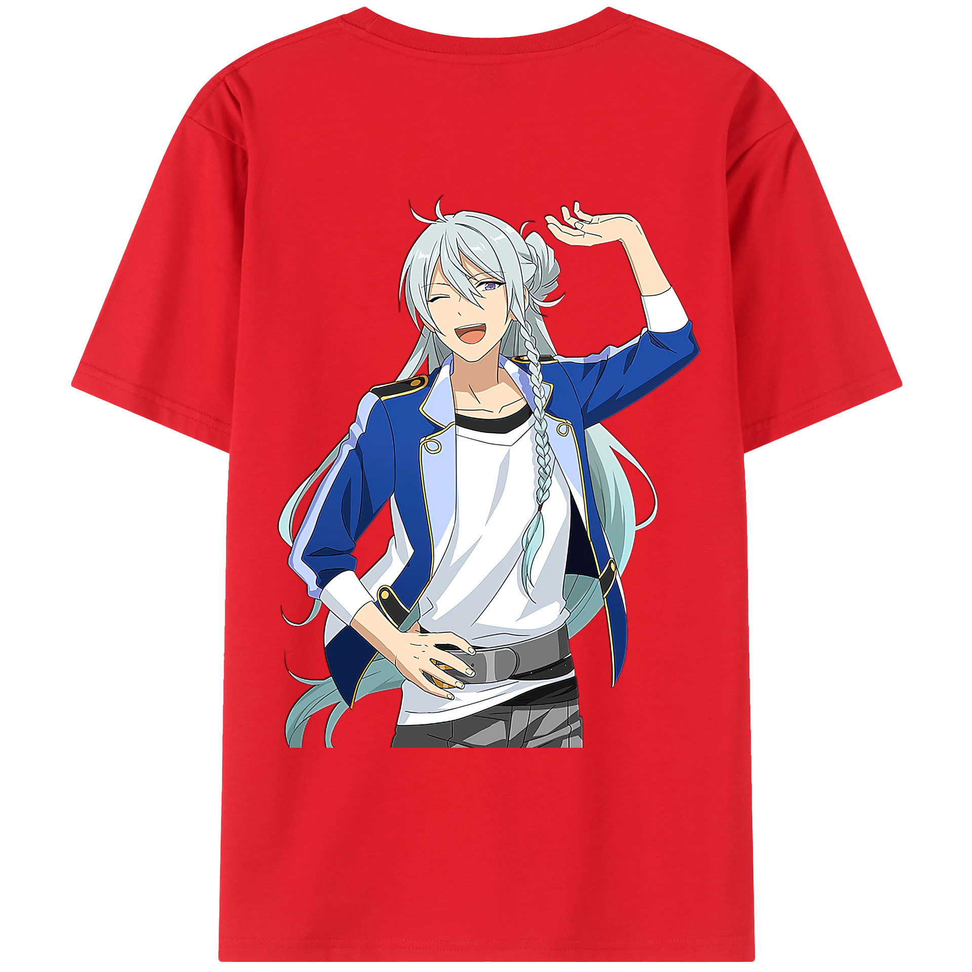 （画像用） あんさんぶるスターズ! Ensemble Stars 綿100％ メンズ半袖Tシャツ（バックプリント） 通気性