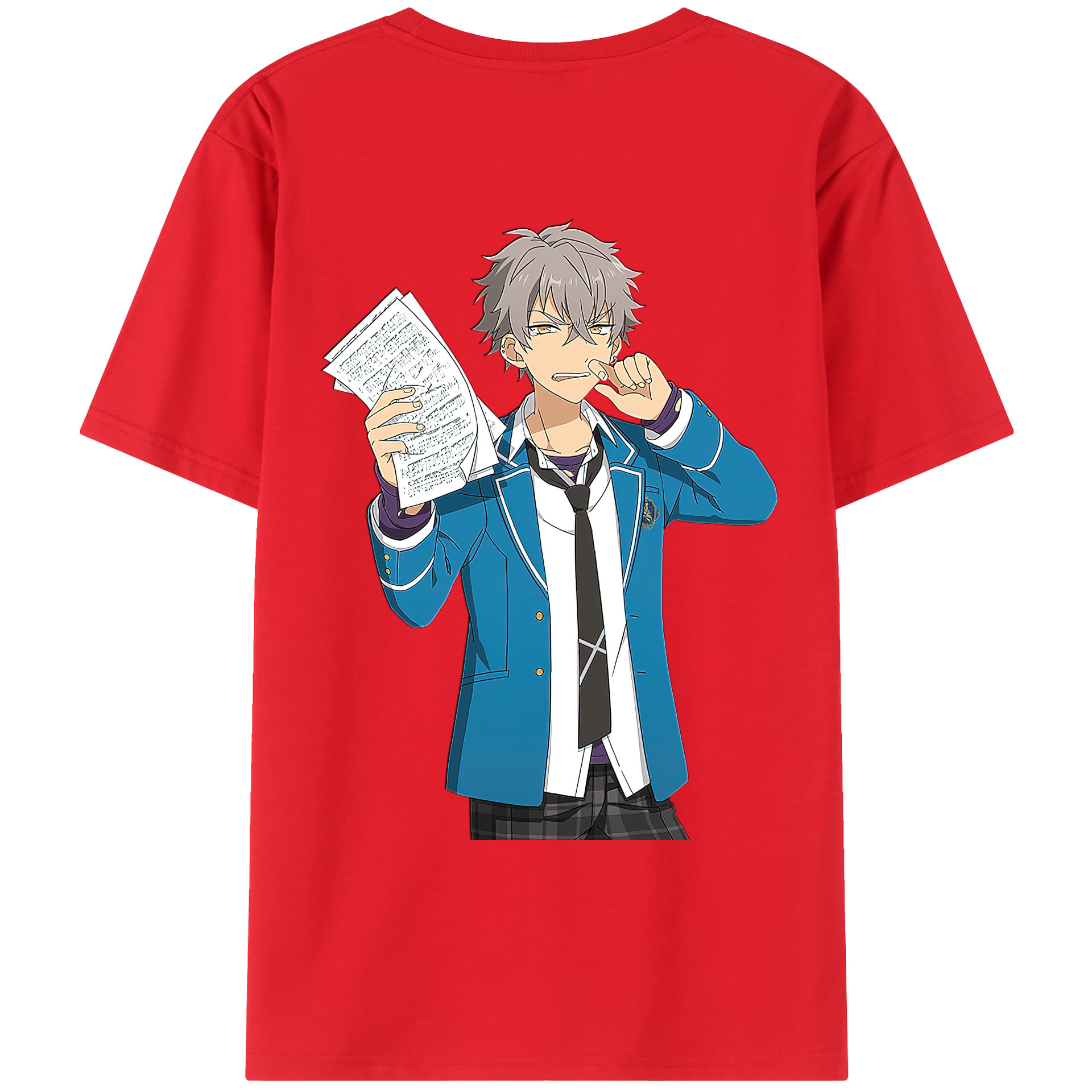 （画像用） あんさんぶるスターズ! Ensemble Stars 綿100％ メンズ半袖Tシャツ（バックプリント） 通気性