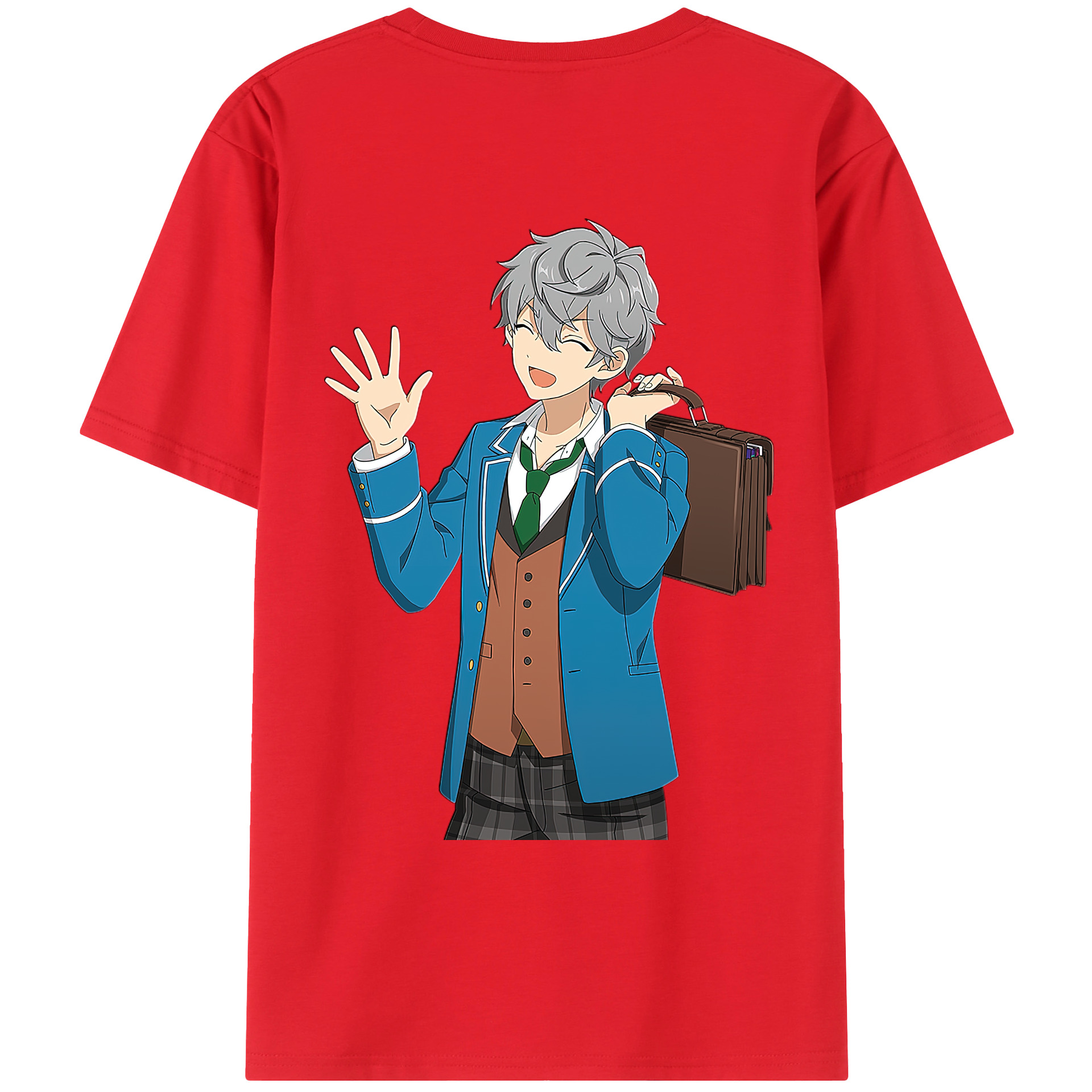 （画像用） あんさんぶるスターズ! Ensemble Stars 綿100％ メンズ半袖Tシャツ（バックプリント） 通気性