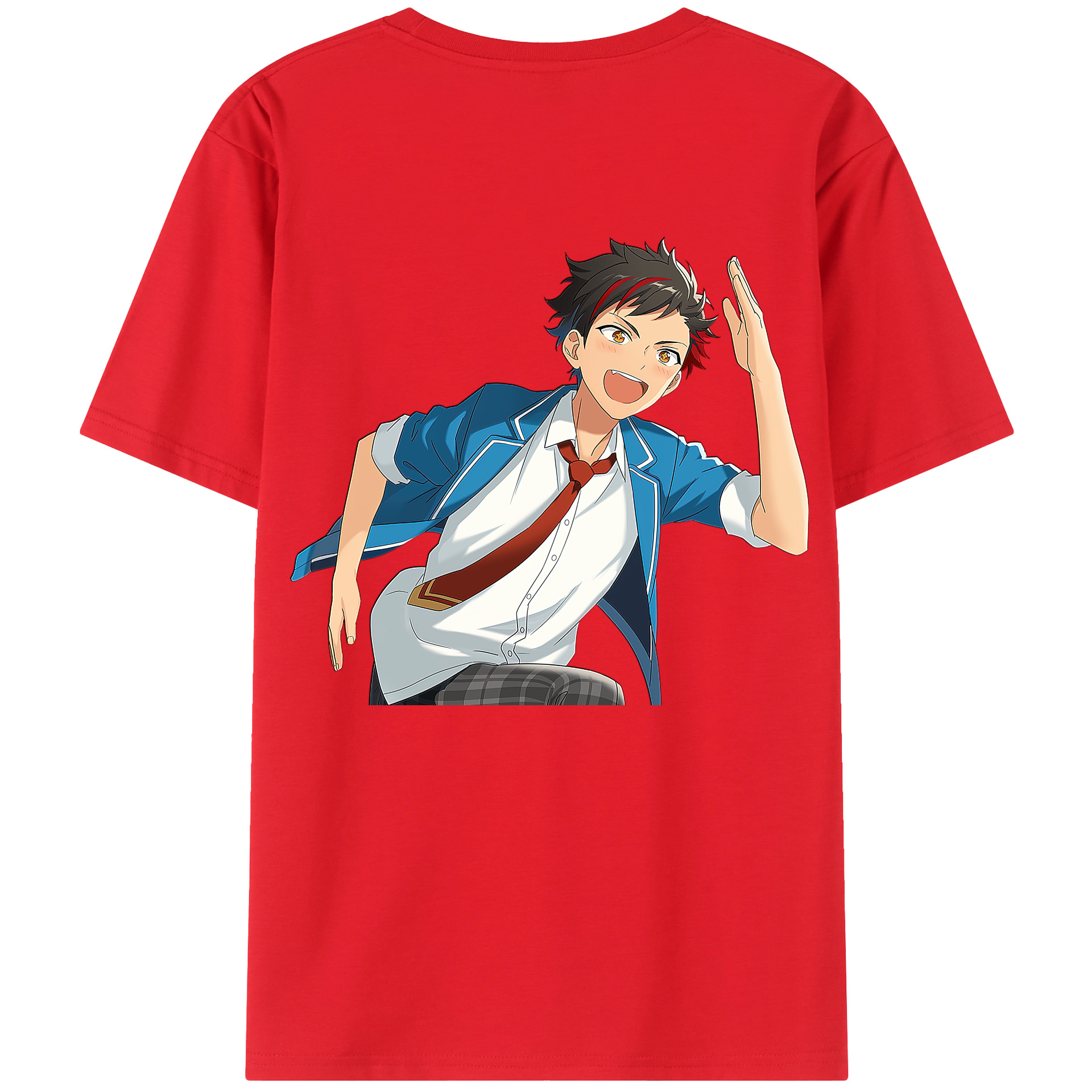 （画像用） あんさんぶるスターズ! Ensemble Stars 綿100％ メンズ半袖Tシャツ（バックプリント） 通気性