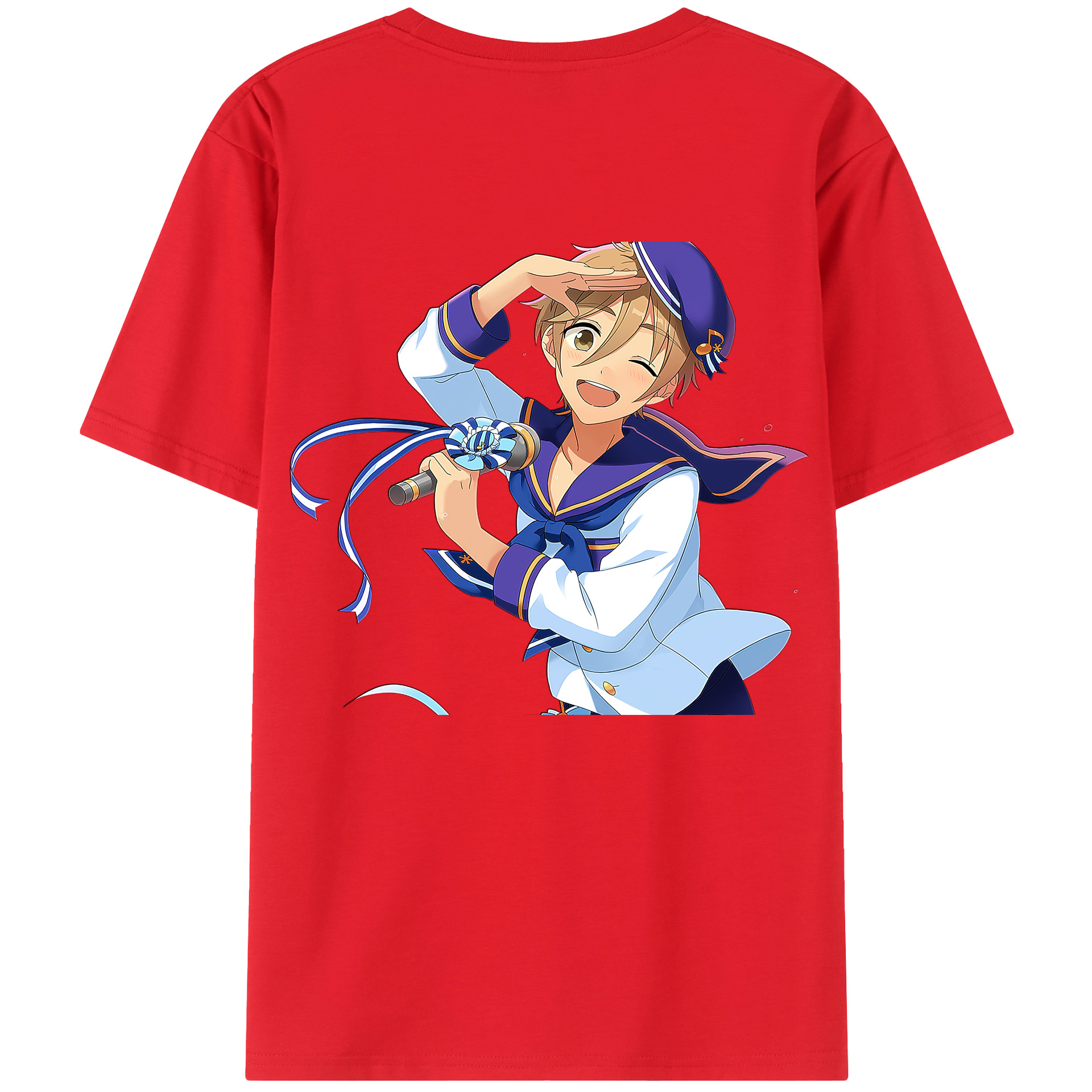 （画像用） あんさんぶるスターズ! Ensemble Stars 綿100％ メンズ半袖Tシャツ（バックプリント） 通気性
