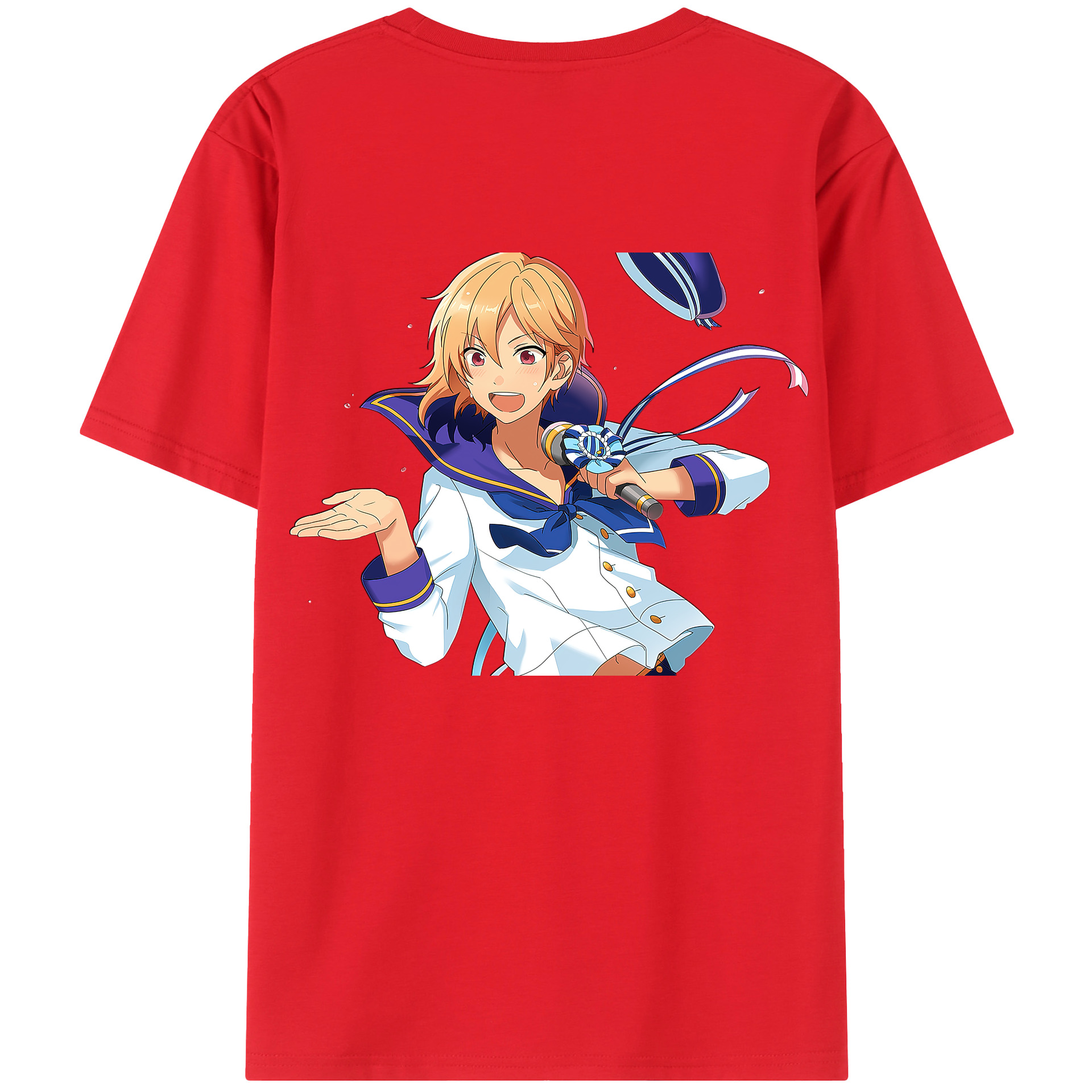 （画像用） あんさんぶるスターズ! Ensemble Stars 綿100％ メンズ半袖Tシャツ（バックプリント） 通気性