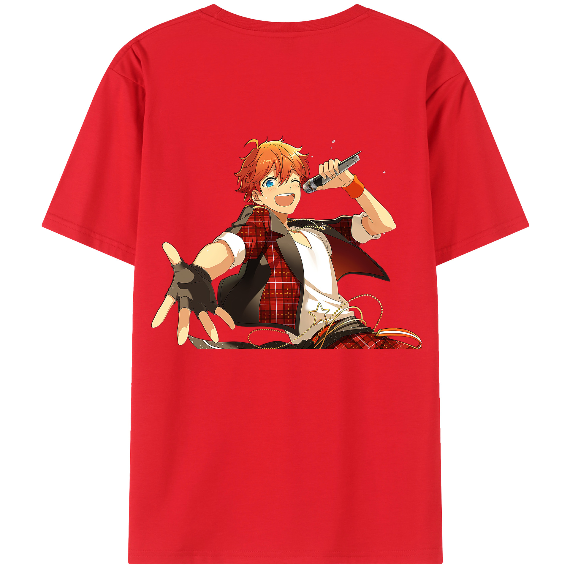 （画像用） あんさんぶるスターズ! Ensemble Stars 綿100％ メンズ半袖Tシャツ（バックプリント） 通気性