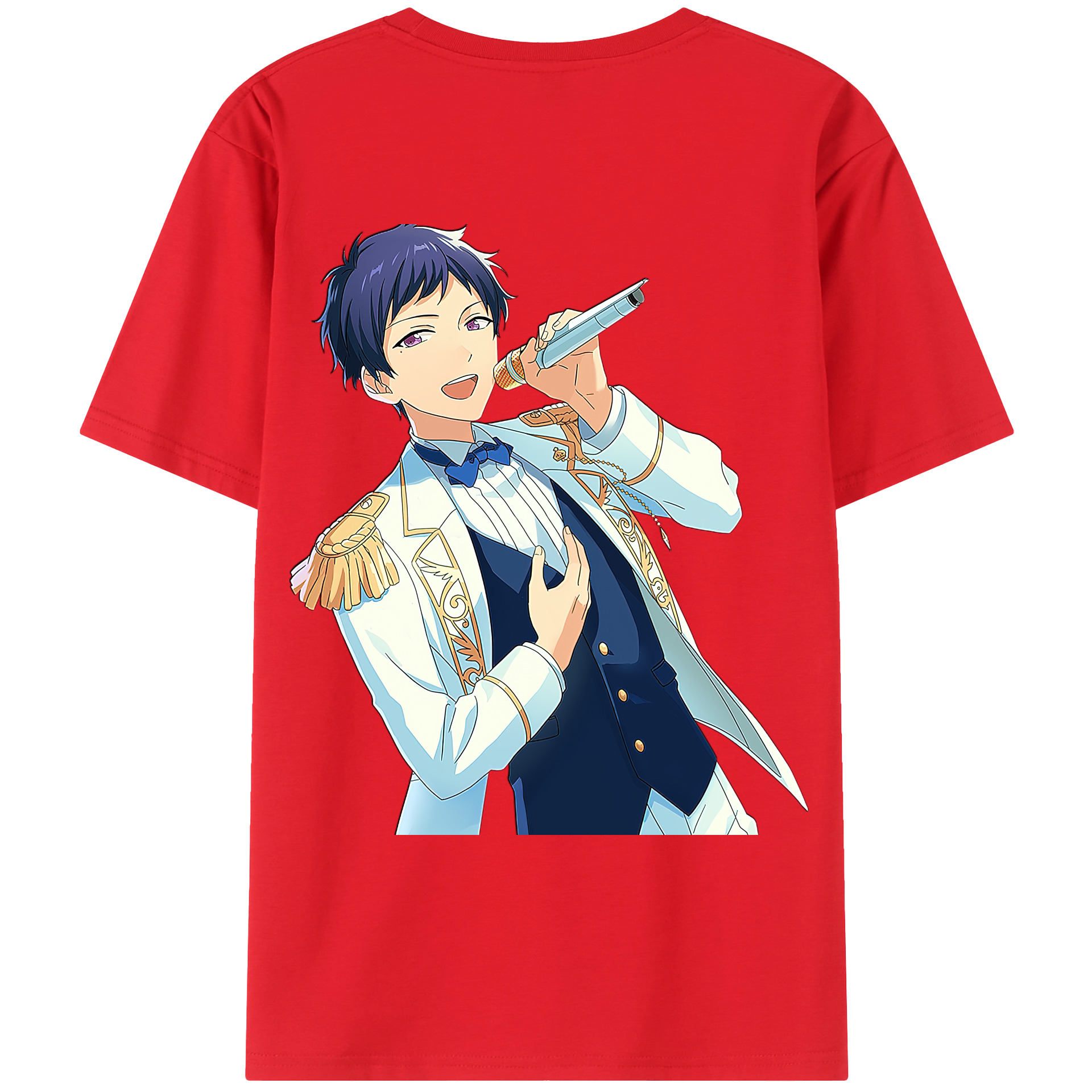 （画像用） あんさんぶるスターズ! Ensemble Stars 綿100％ メンズ半袖Tシャツ（バックプリント） 通気性