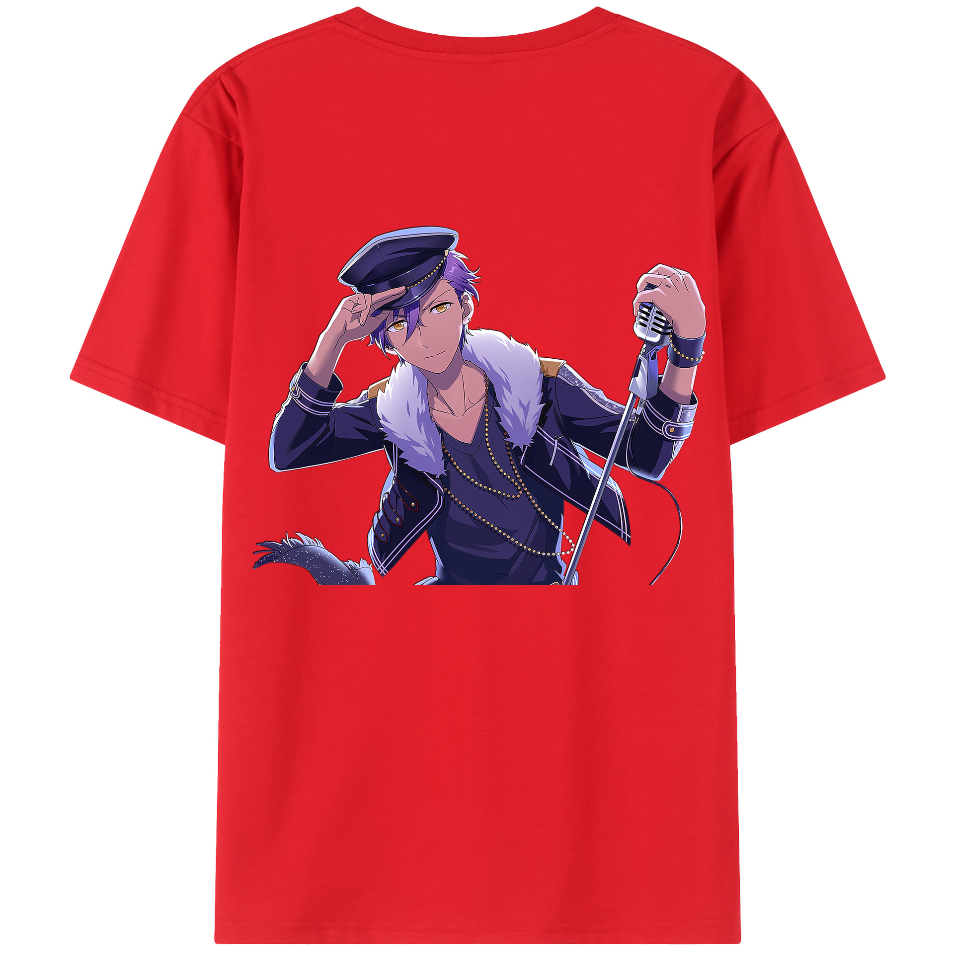 （画像用） あんさんぶるスターズ! Ensemble Stars 綿100％ メンズ半袖Tシャツ（バックプリント） 通気性