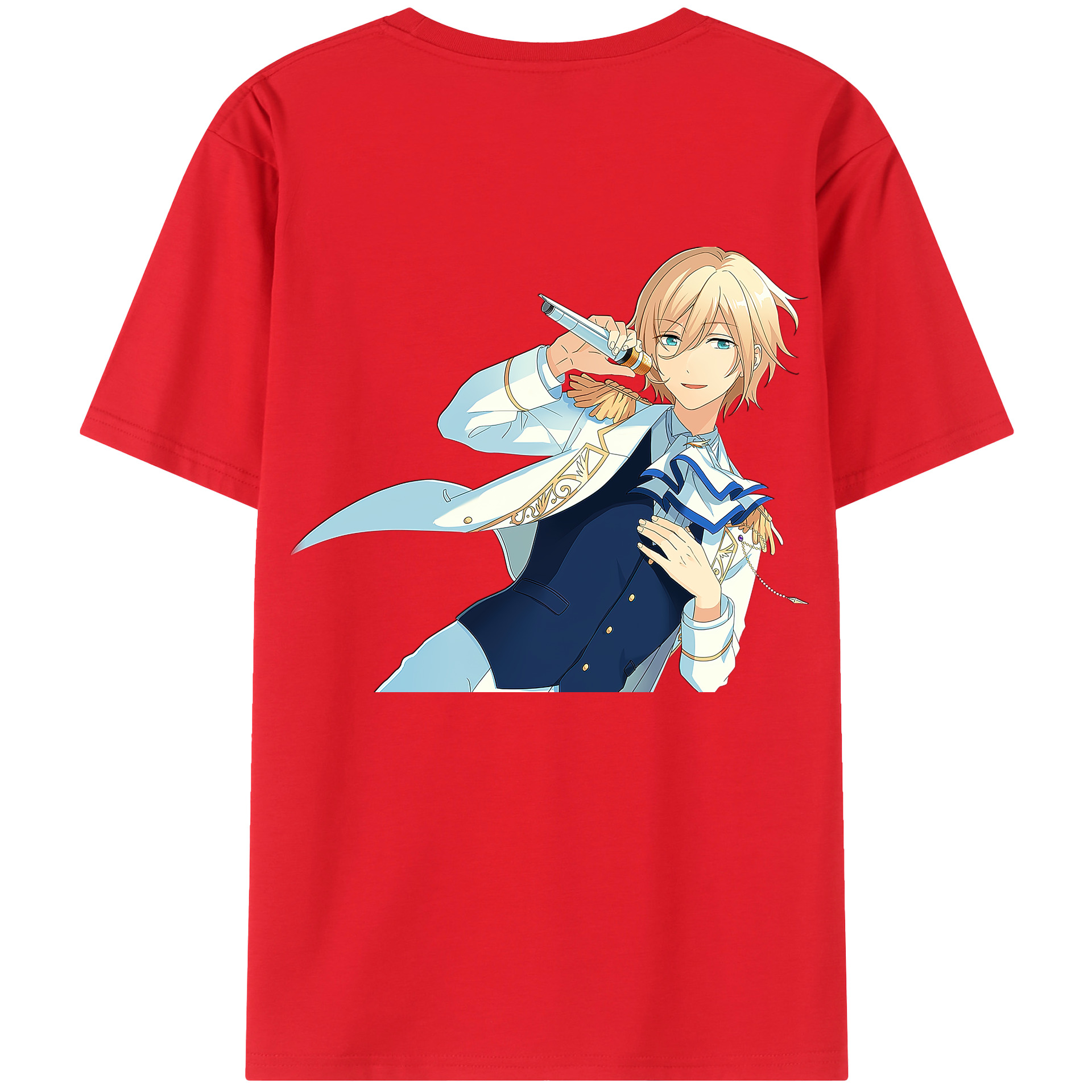 （画像用） あんさんぶるスターズ! Ensemble Stars 綿100％ メンズ半袖Tシャツ（バックプリント） 通気性