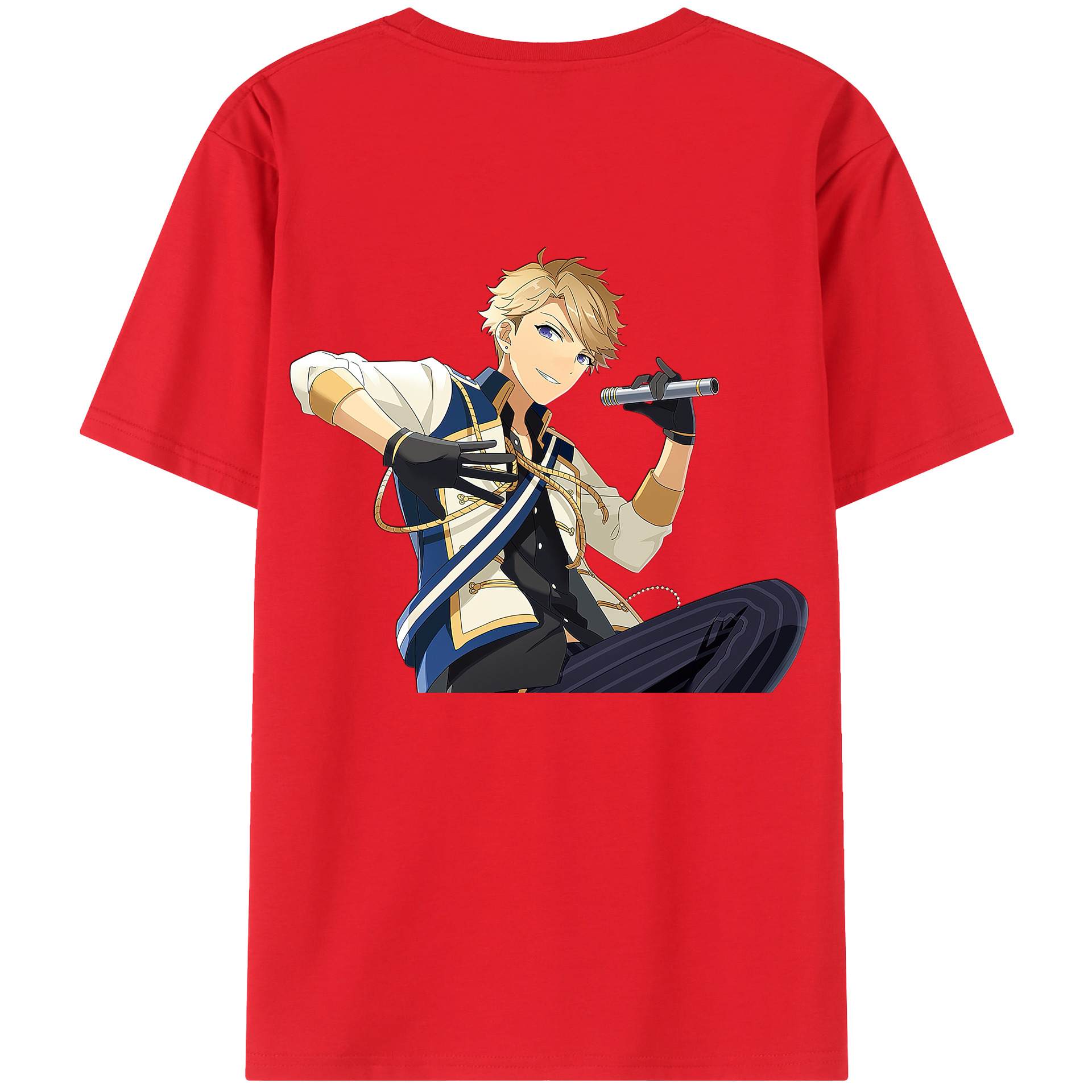 （画像用） あんさんぶるスターズ! Ensemble Stars 綿100％ メンズ半袖Tシャツ（バックプリント） 通気性