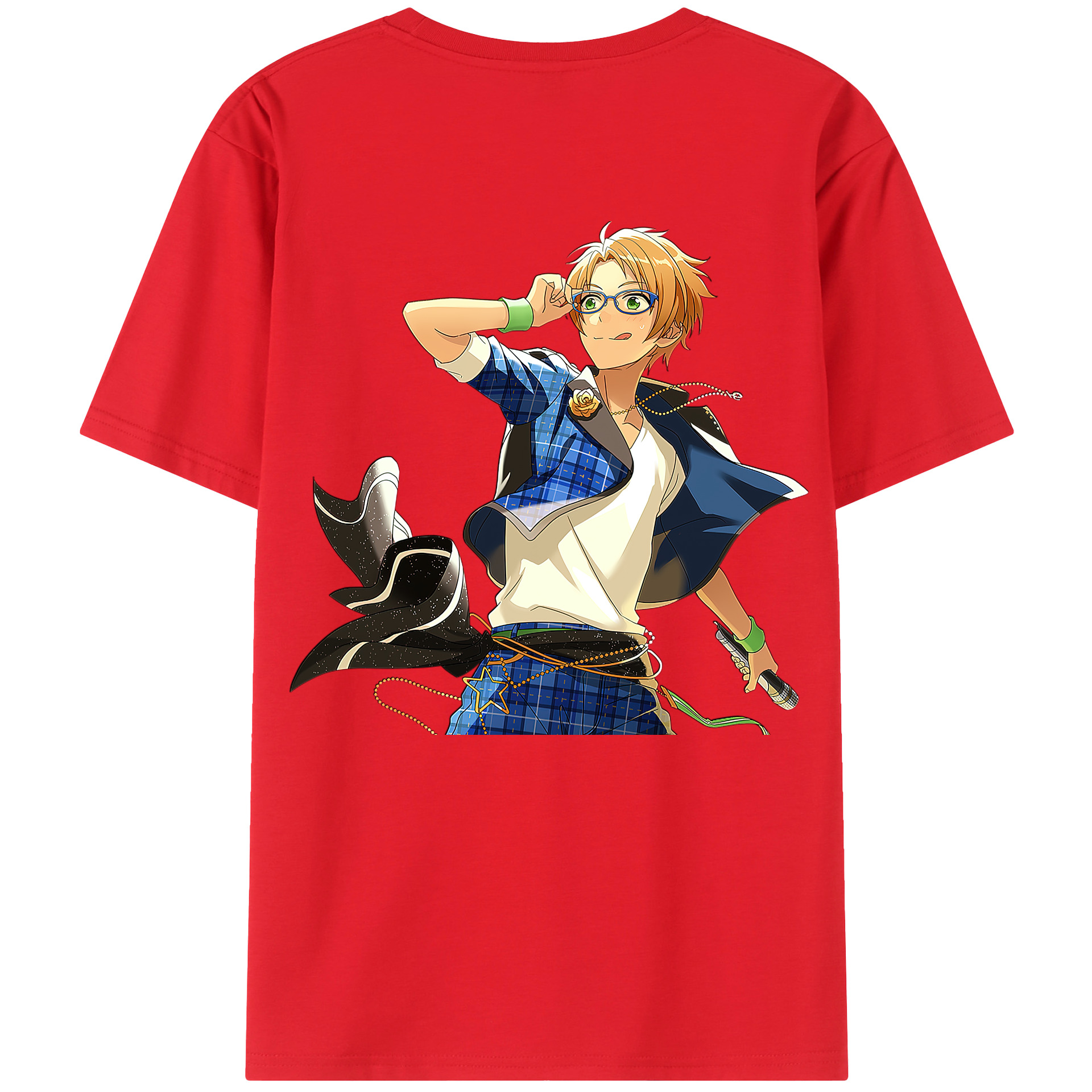 （画像用） あんさんぶるスターズ! Ensemble Stars 綿100％ メンズ半袖Tシャツ（バックプリント） 通気性