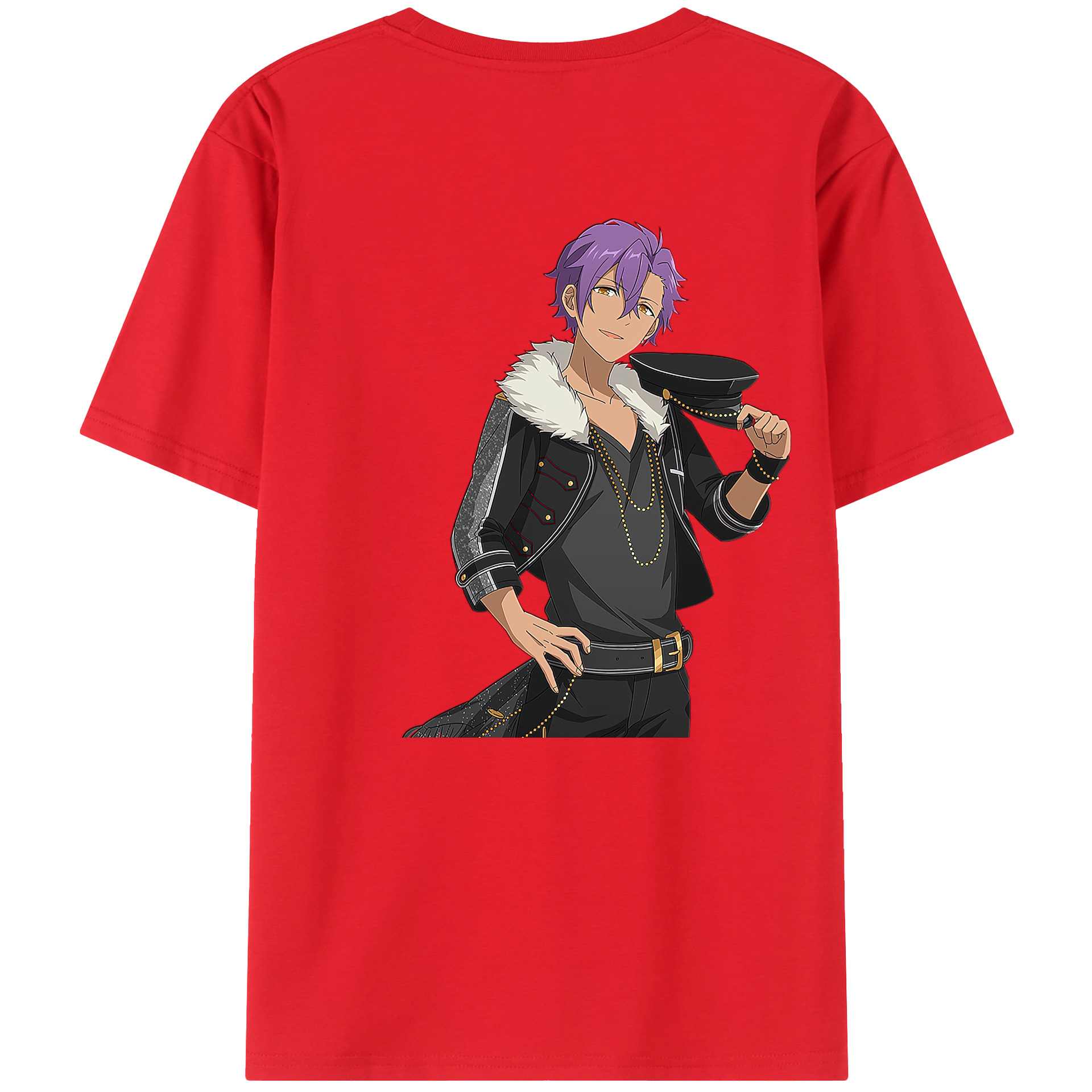 （画像用） あんさんぶるスターズ! Ensemble Stars 綿100％ メンズ半袖Tシャツ（バックプリント） 通気性