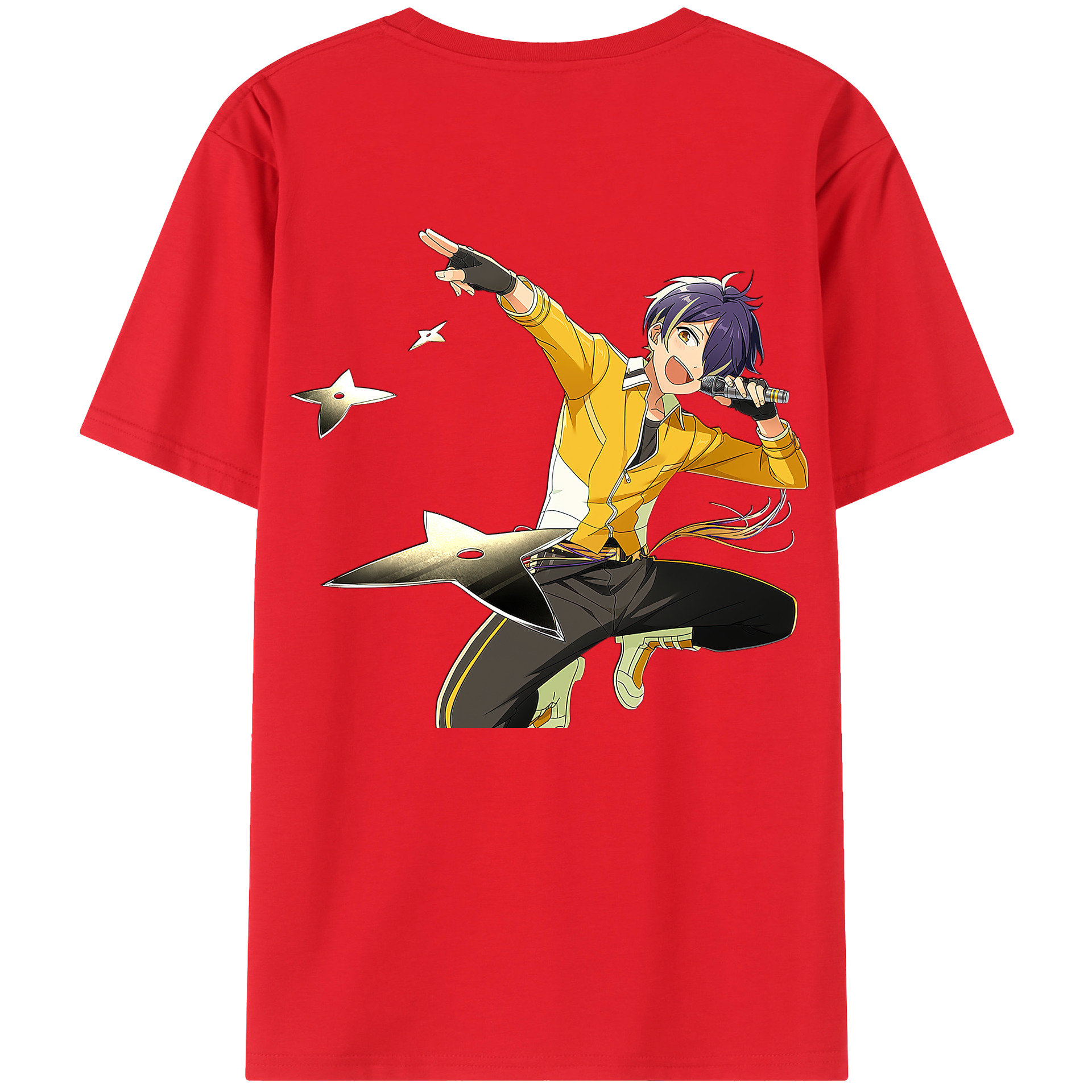 （画像用） あんさんぶるスターズ! Ensemble Stars 綿100％ メンズ半袖Tシャツ（バックプリント） 通気性