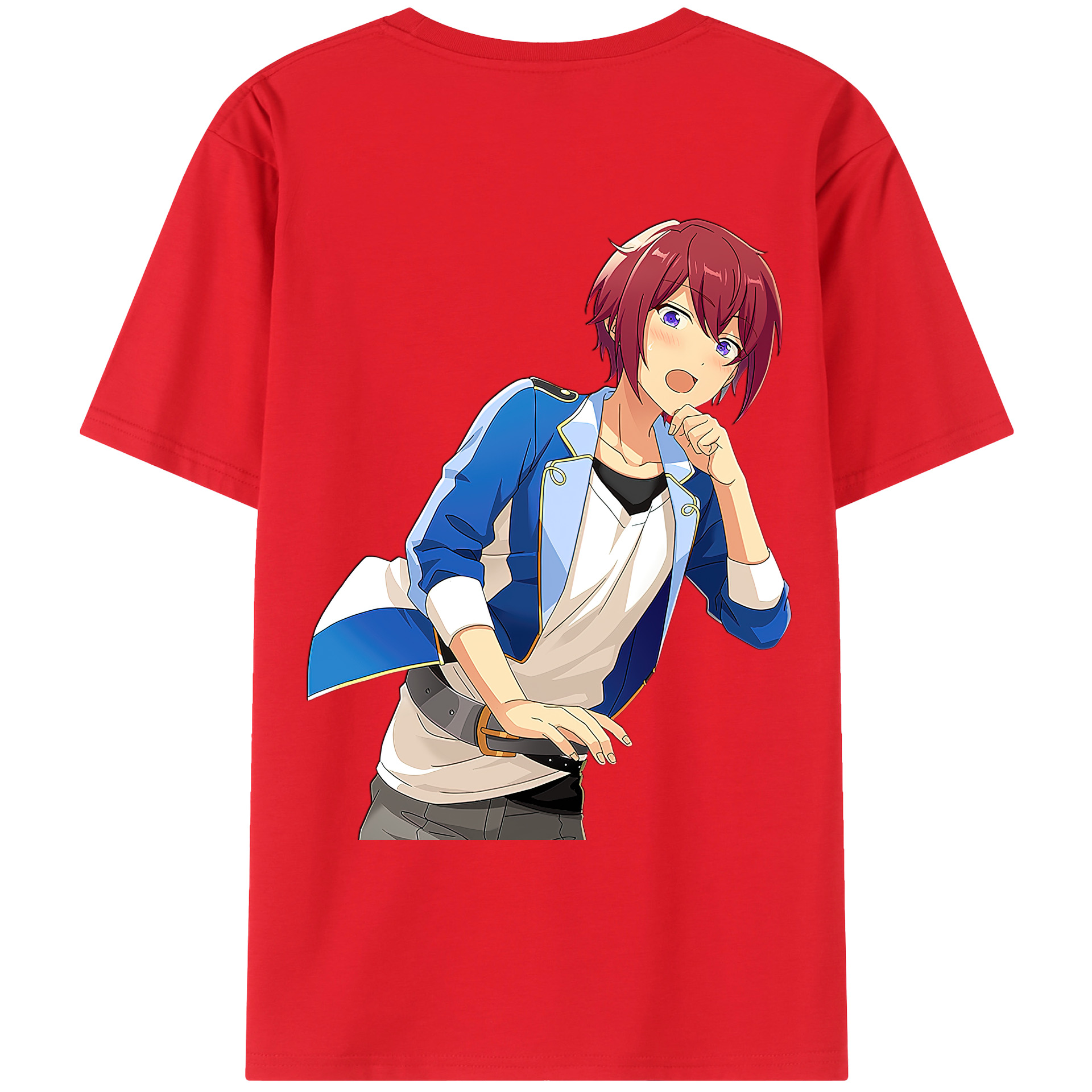 （画像用） あんさんぶるスターズ! Ensemble Stars 綿100％ メンズ半袖Tシャツ（バックプリント） 通気性