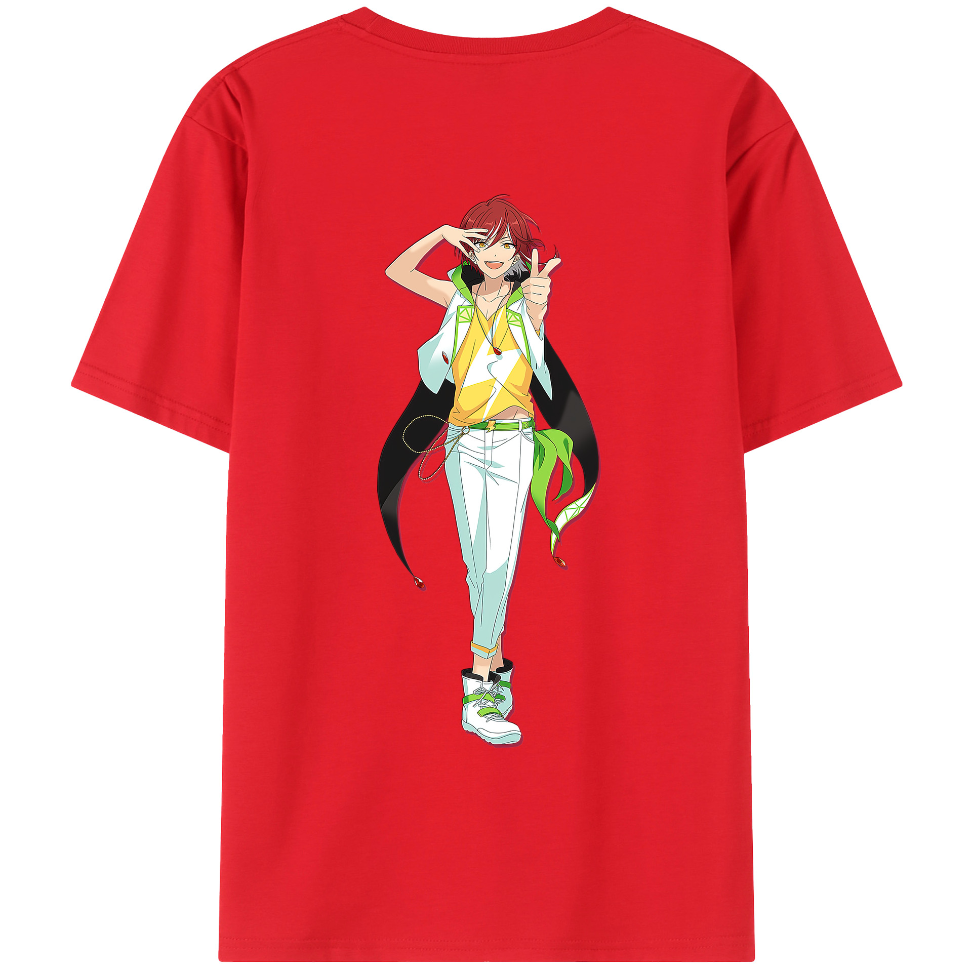 （画像用） あんさんぶるスターズ! Ensemble Stars 綿100％ メンズ半袖Tシャツ（バックプリント） 通気性