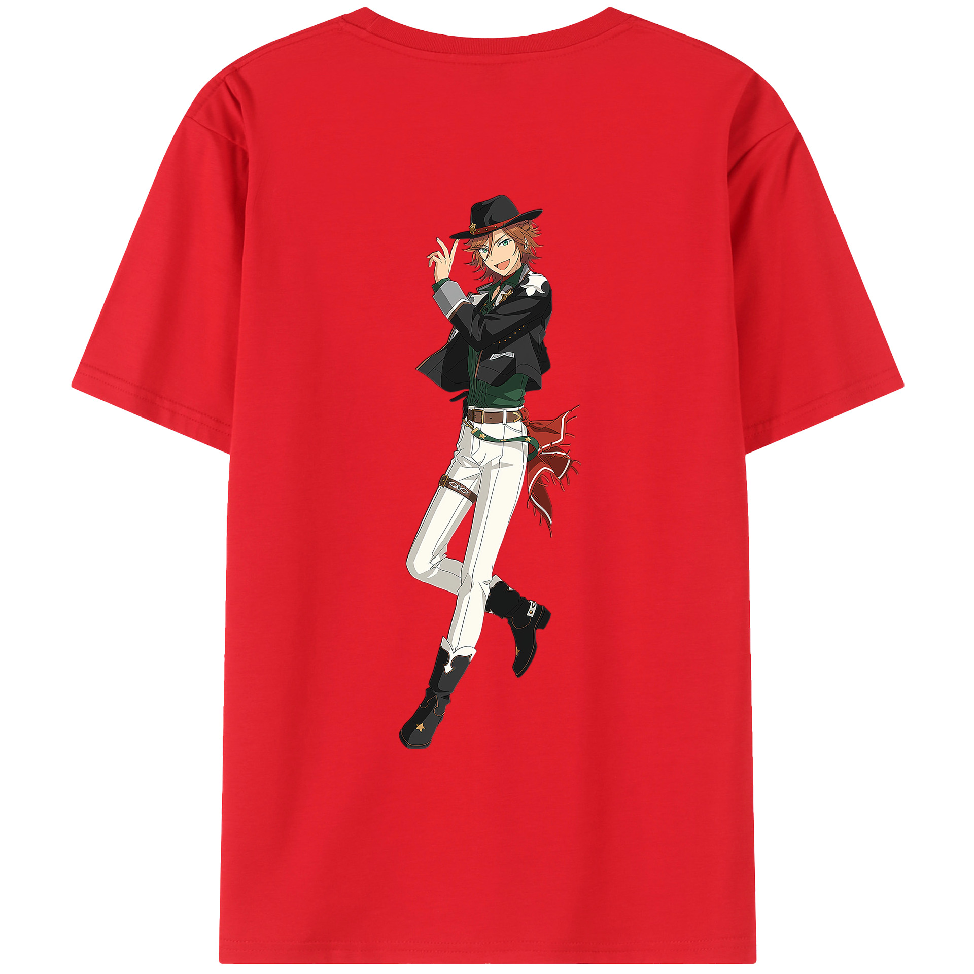 （画像用） あんさんぶるスターズ! Ensemble Stars 綿100％ メンズ半袖Tシャツ（バックプリント） 通気性
